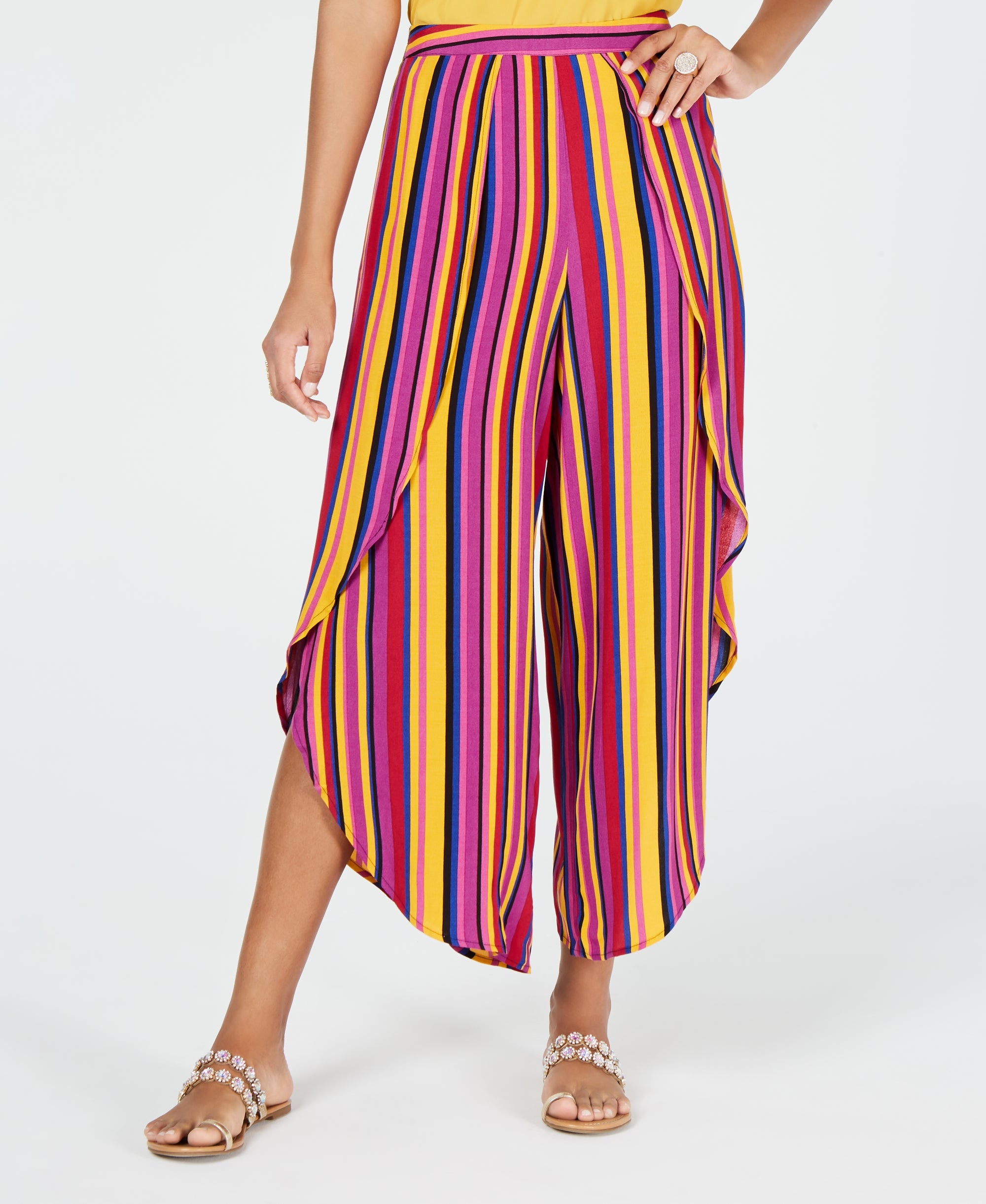 Ruffled Wide-Leg Pants