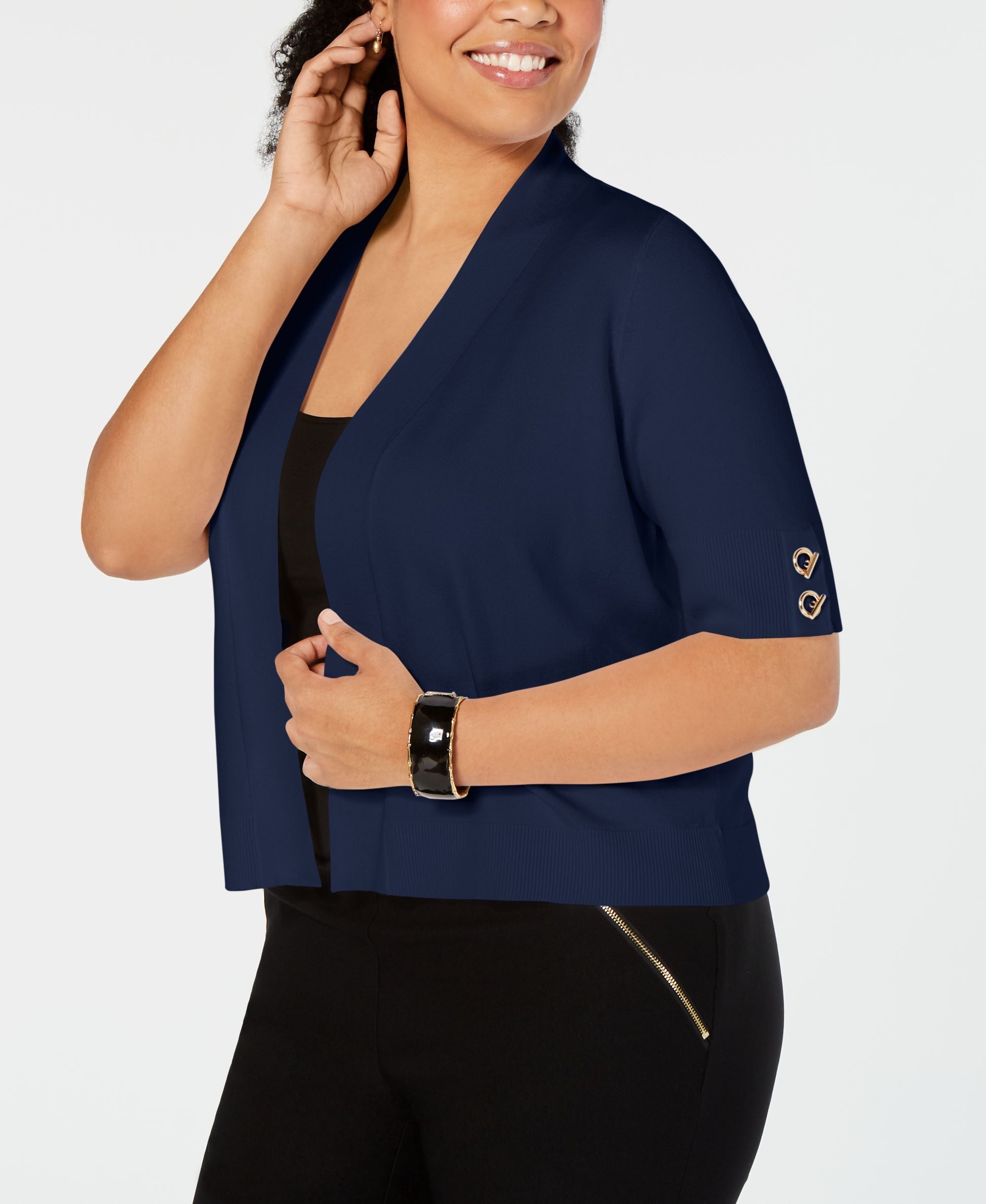 Plus Size Open-Front Cardigan