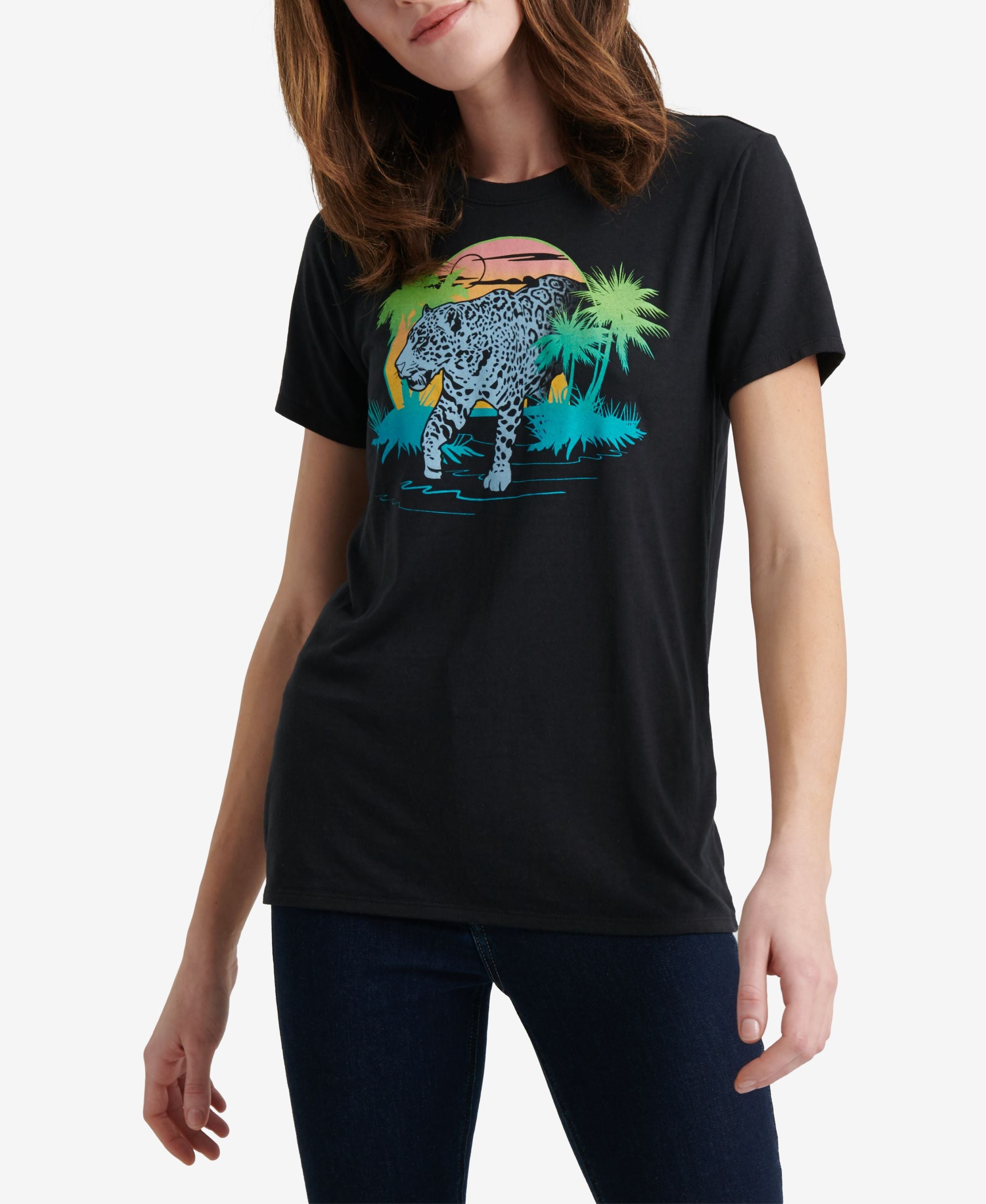 Lucky Brand Cotton Cheetah Graphic T-Shirt