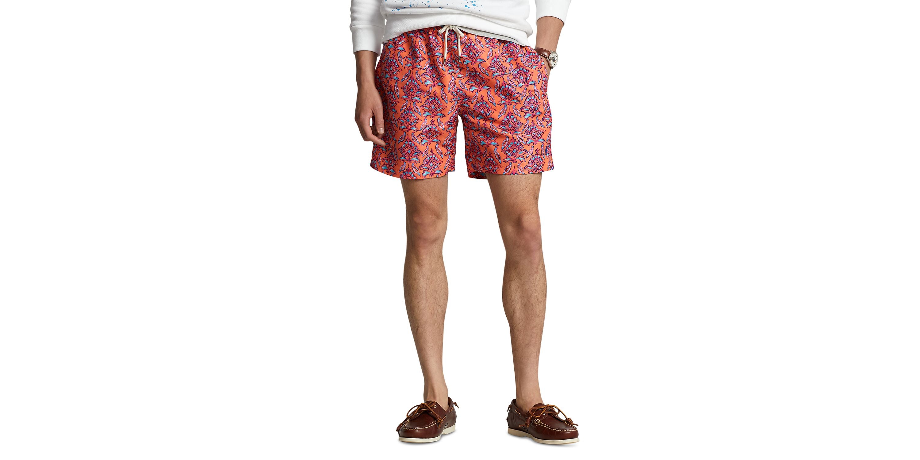 Polo Ralph Lauren Traveler Floral Swim Trunks in Fuego Woodblock