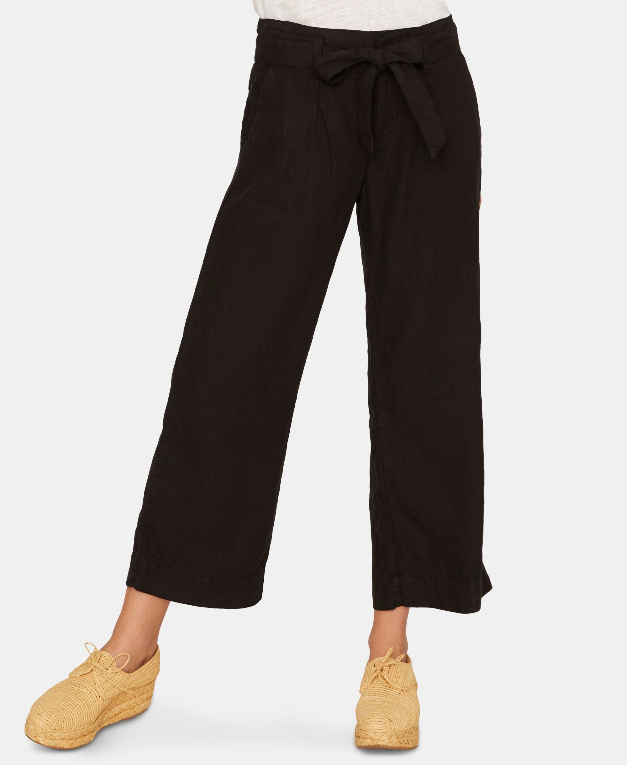 Sanctuary Inland Linen Solid Crop Capri Pants