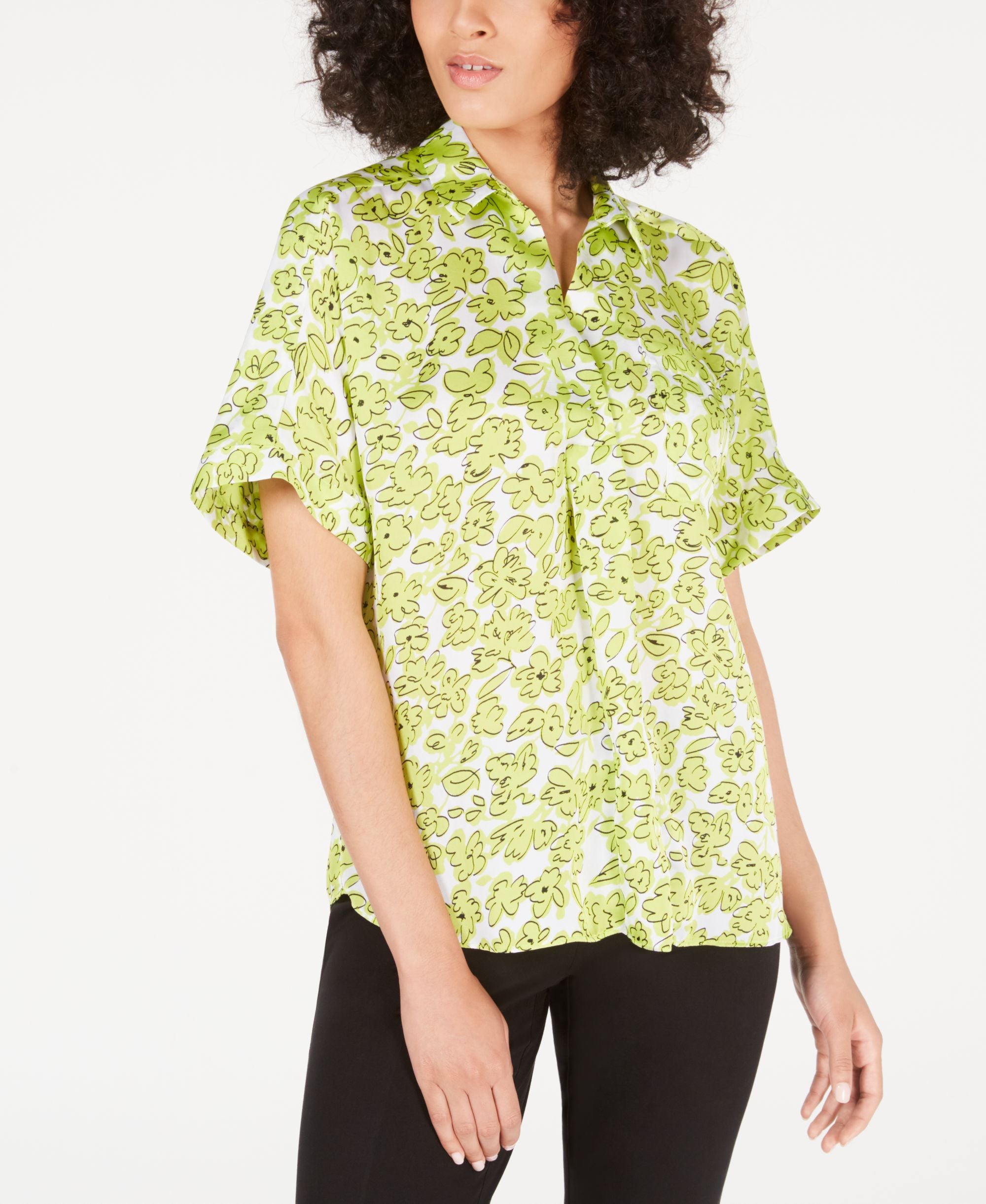 Floral-Print Blouse