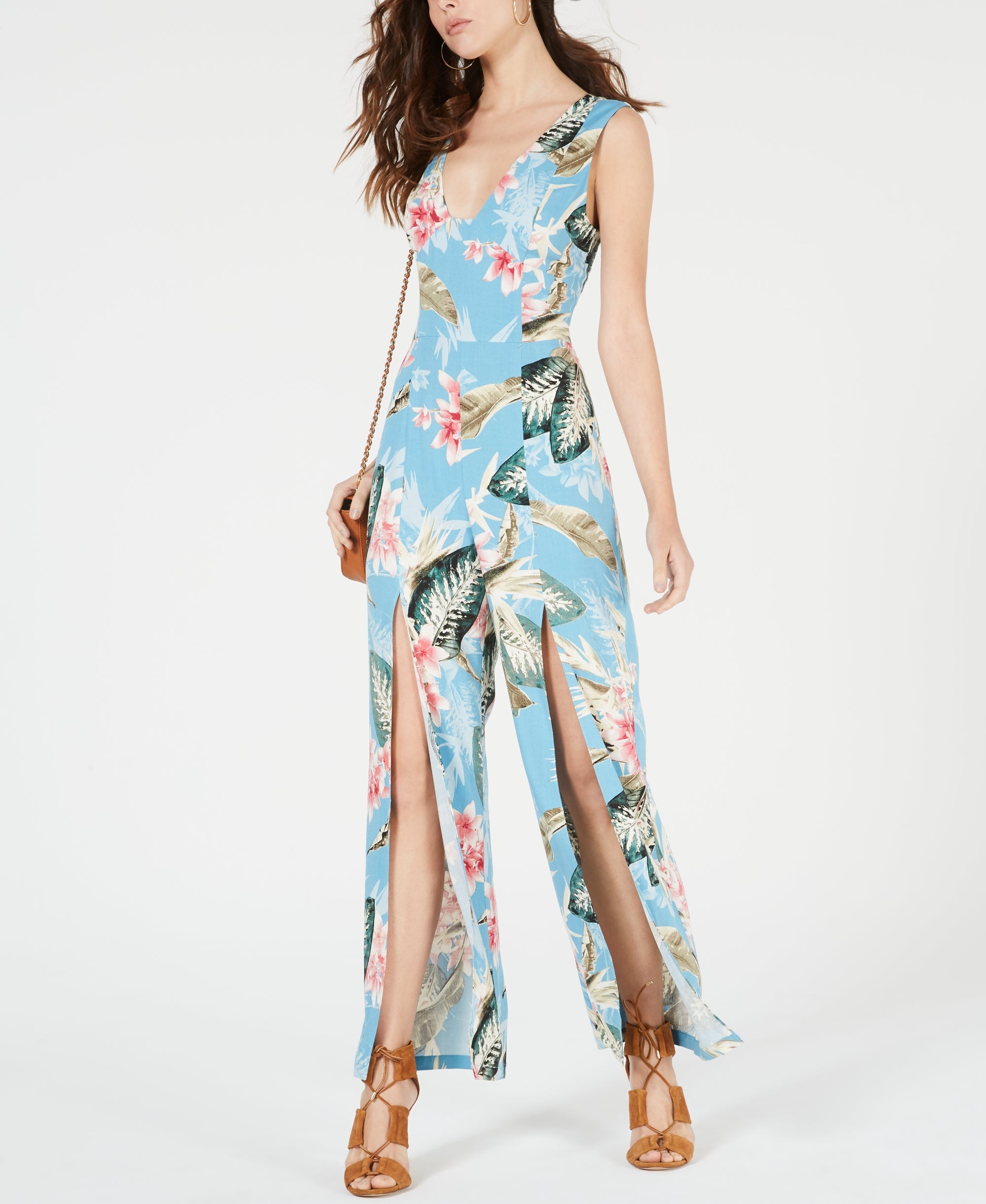 Printed Split-Leg Jumpsuit