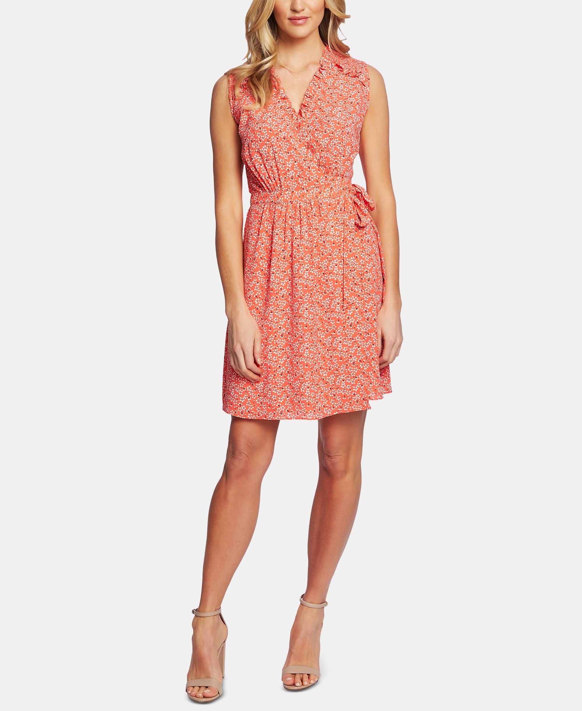 Cece Sakura Delight Floral Print Wrap Dress