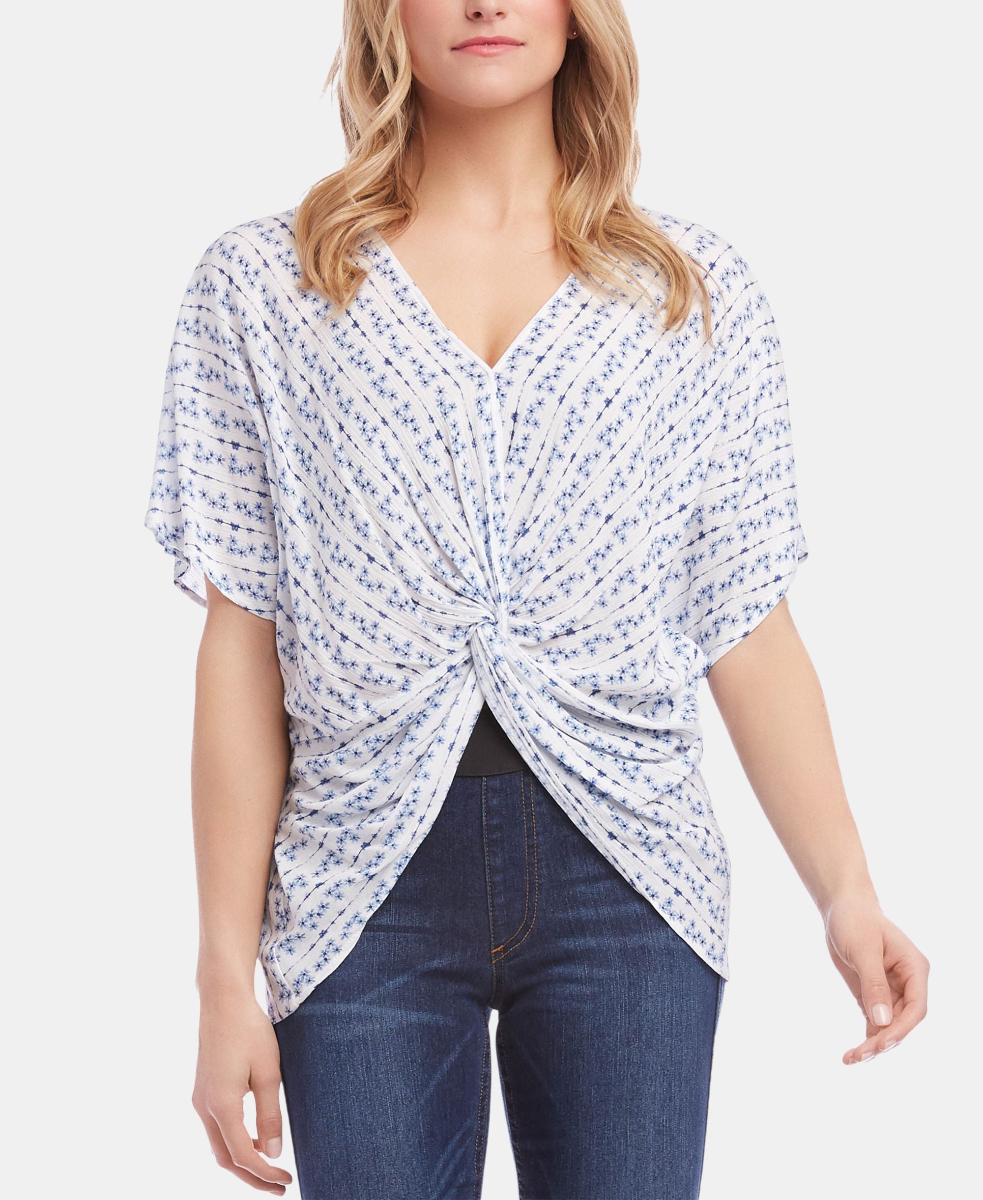 Karen Kane Floral Print Twist Front Top