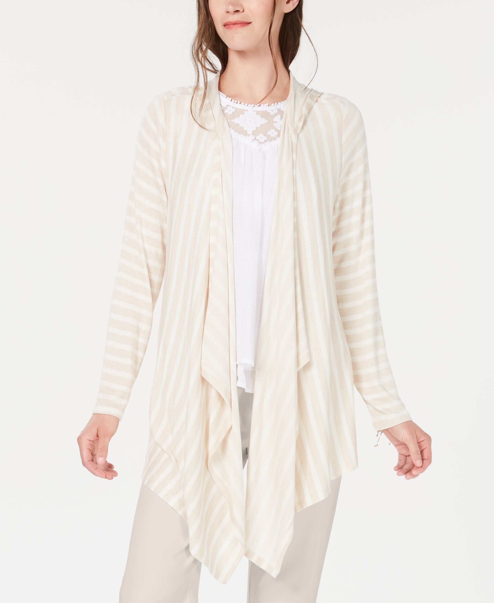 Striped Hooded Completer Cardigan