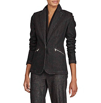 Lauren Ralph Lauren Zip Pocket Denim Blazer