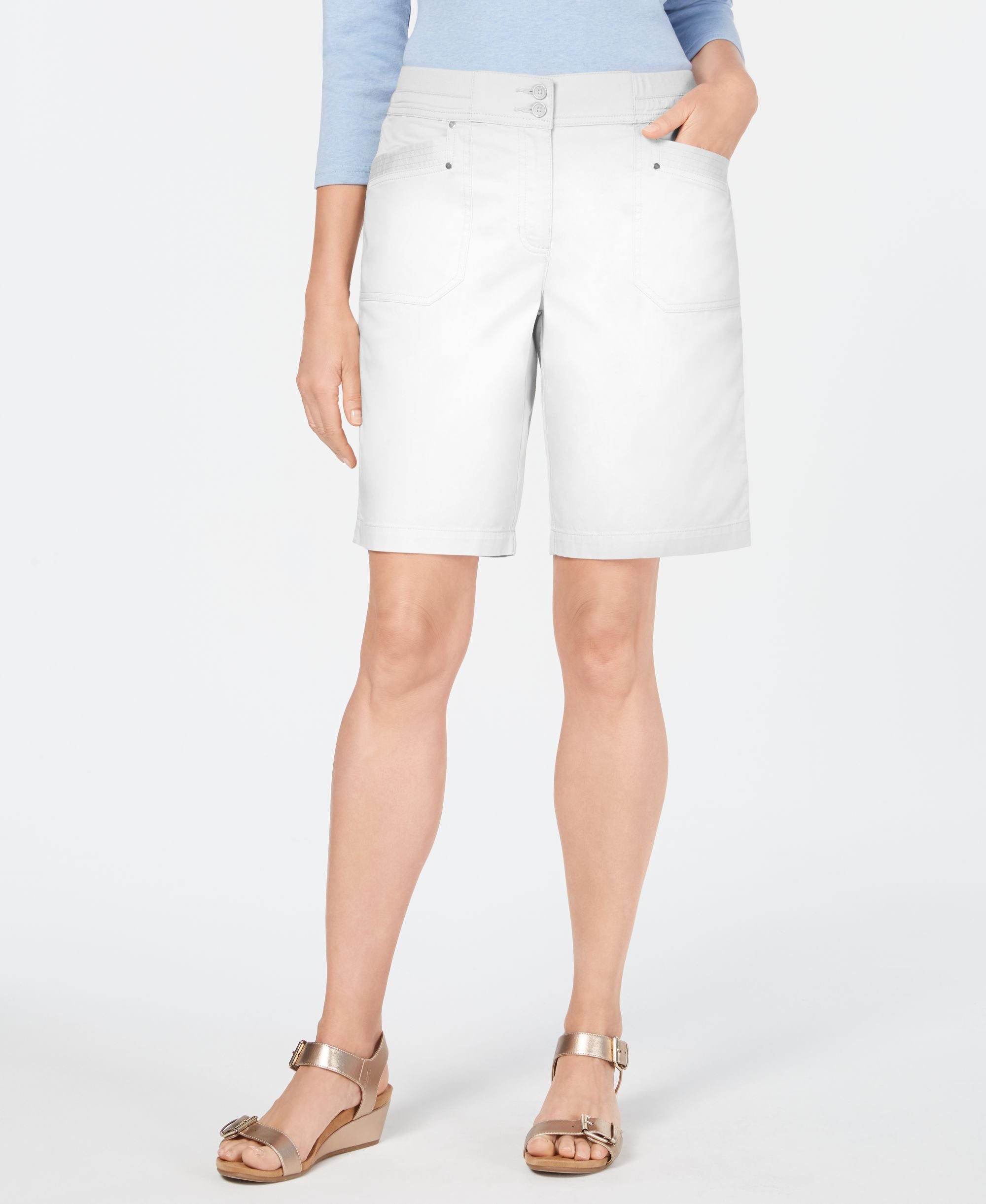 Knit-Waistband Bermuda Shorts