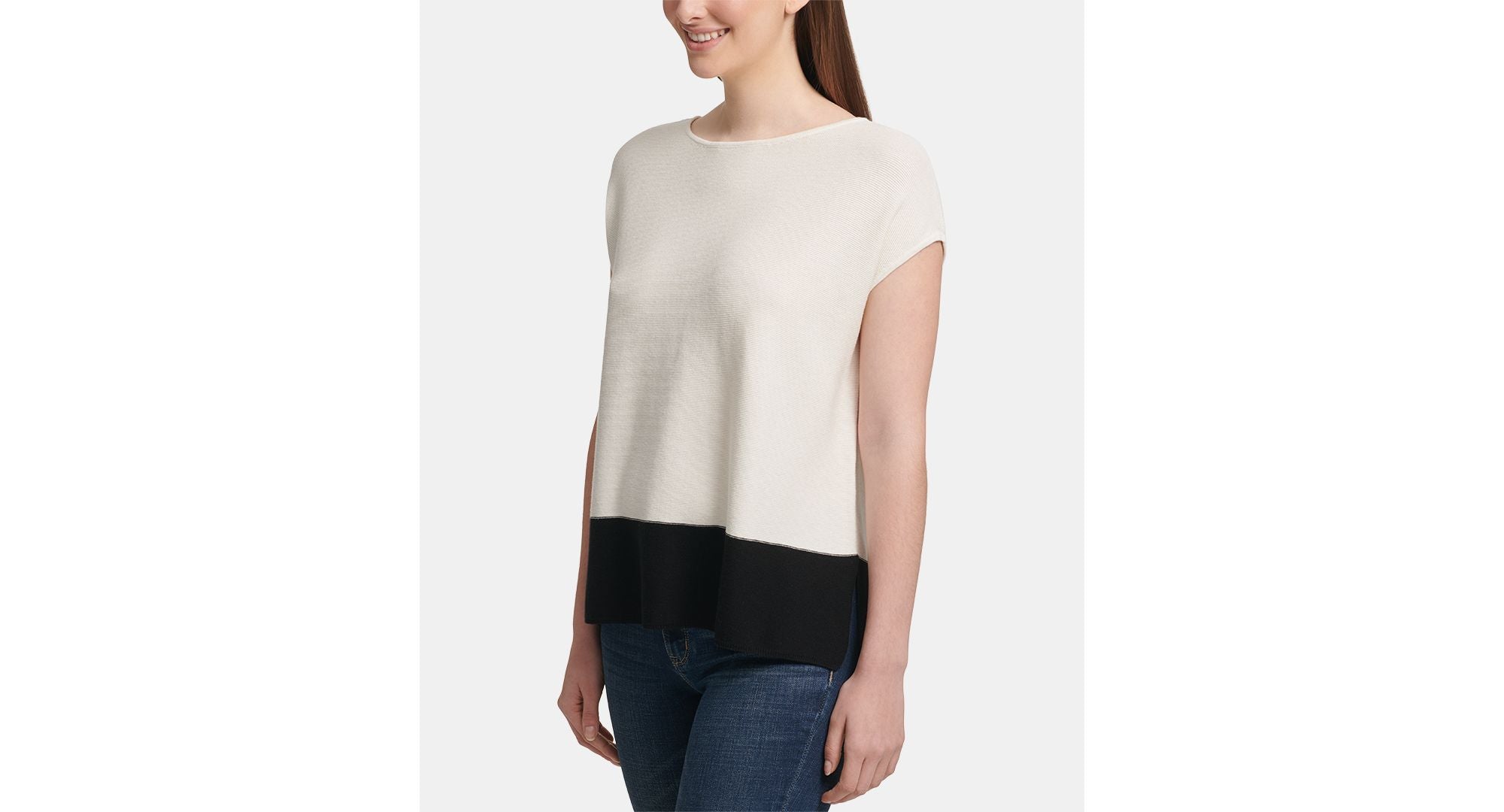 Colorblock Cap-Sleeve Top