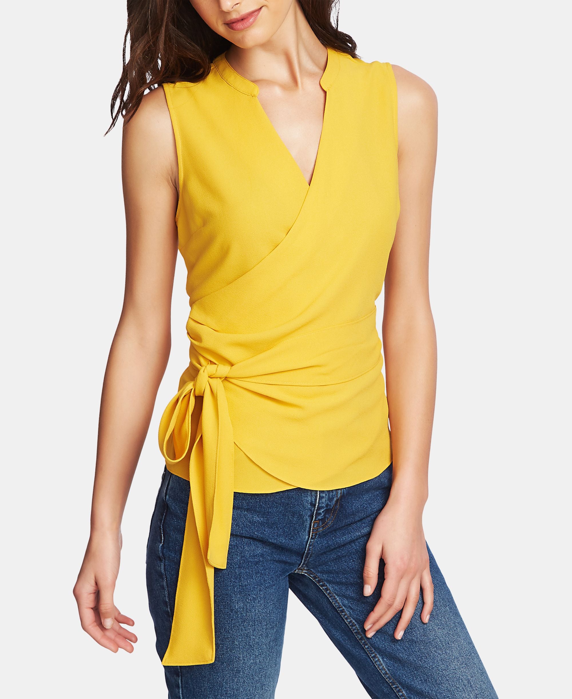 1.State Tie Waist Wrap Top