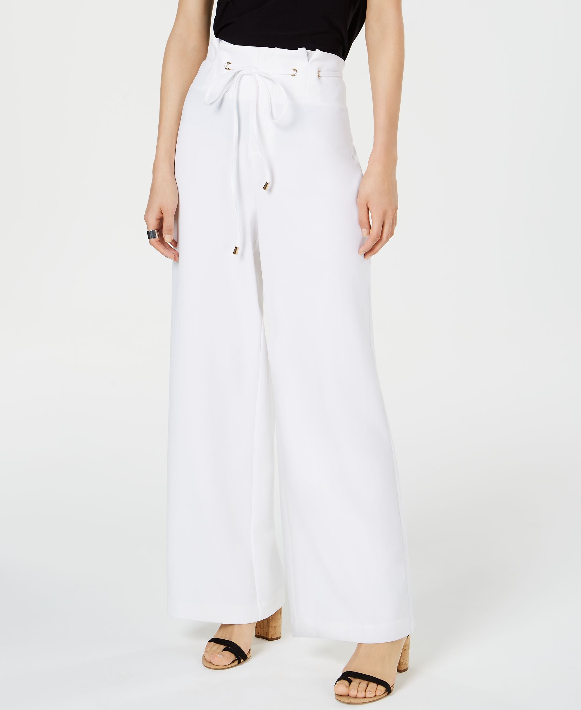 INC Wide-Leg Paperbag Pants