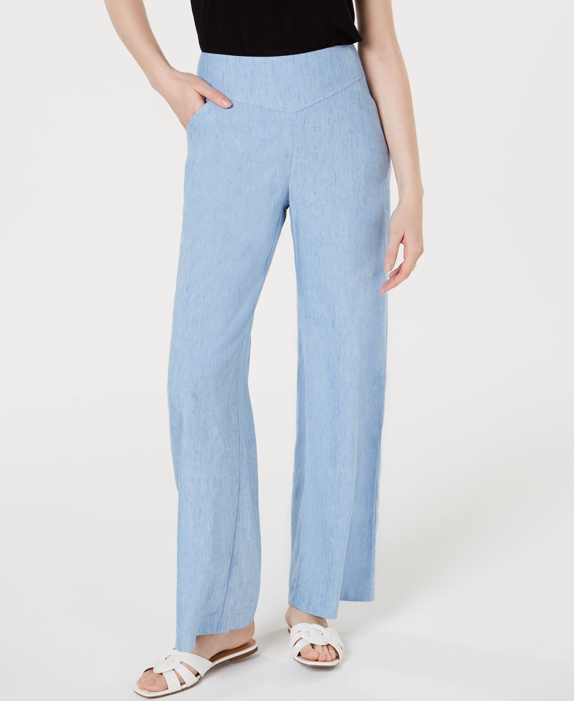 INC Petite Linen Wide-Leg Pants