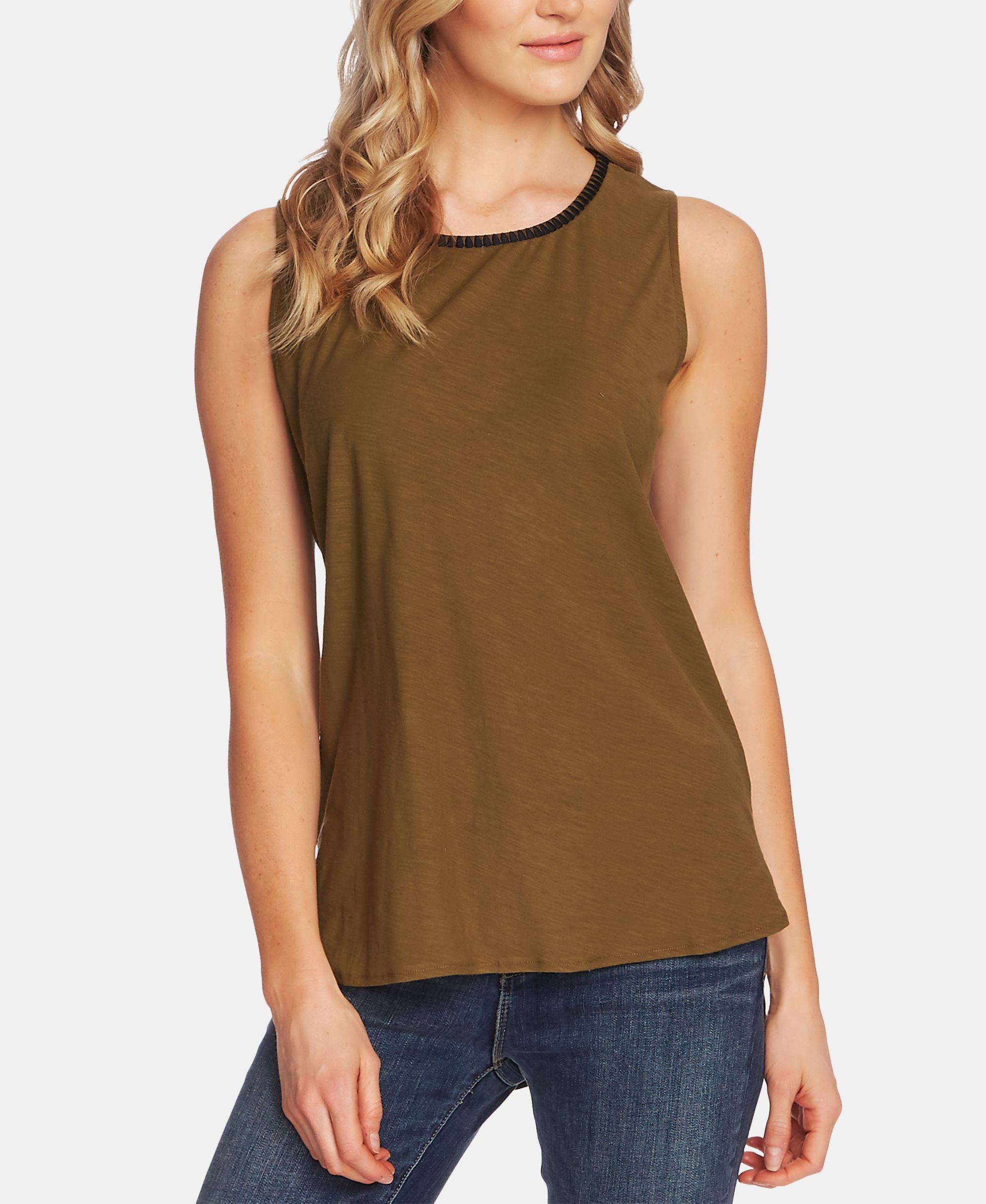 Embroidered Mixed-Media Top