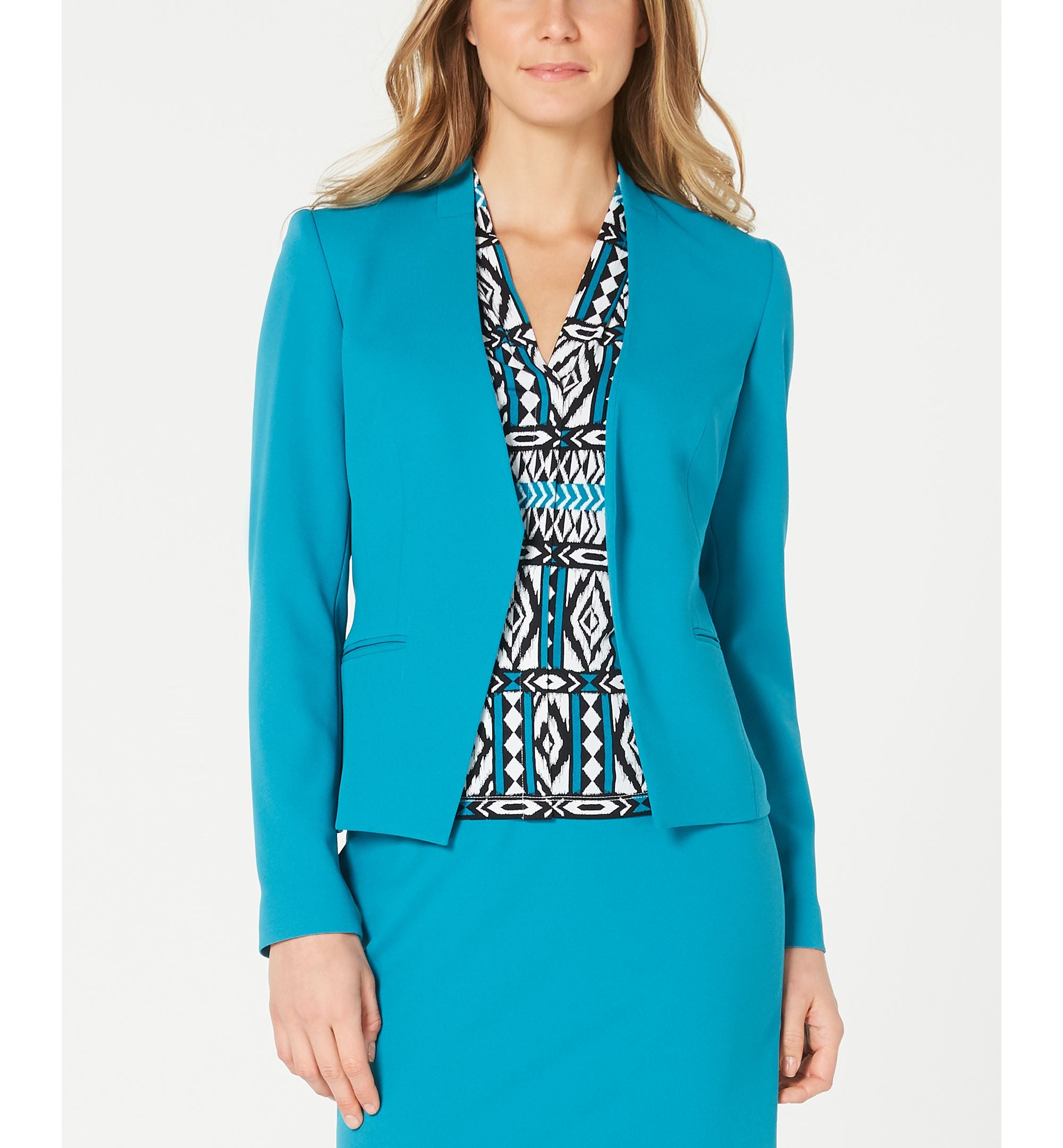 Calvin Klein Asymmetrical Open Front Jacket