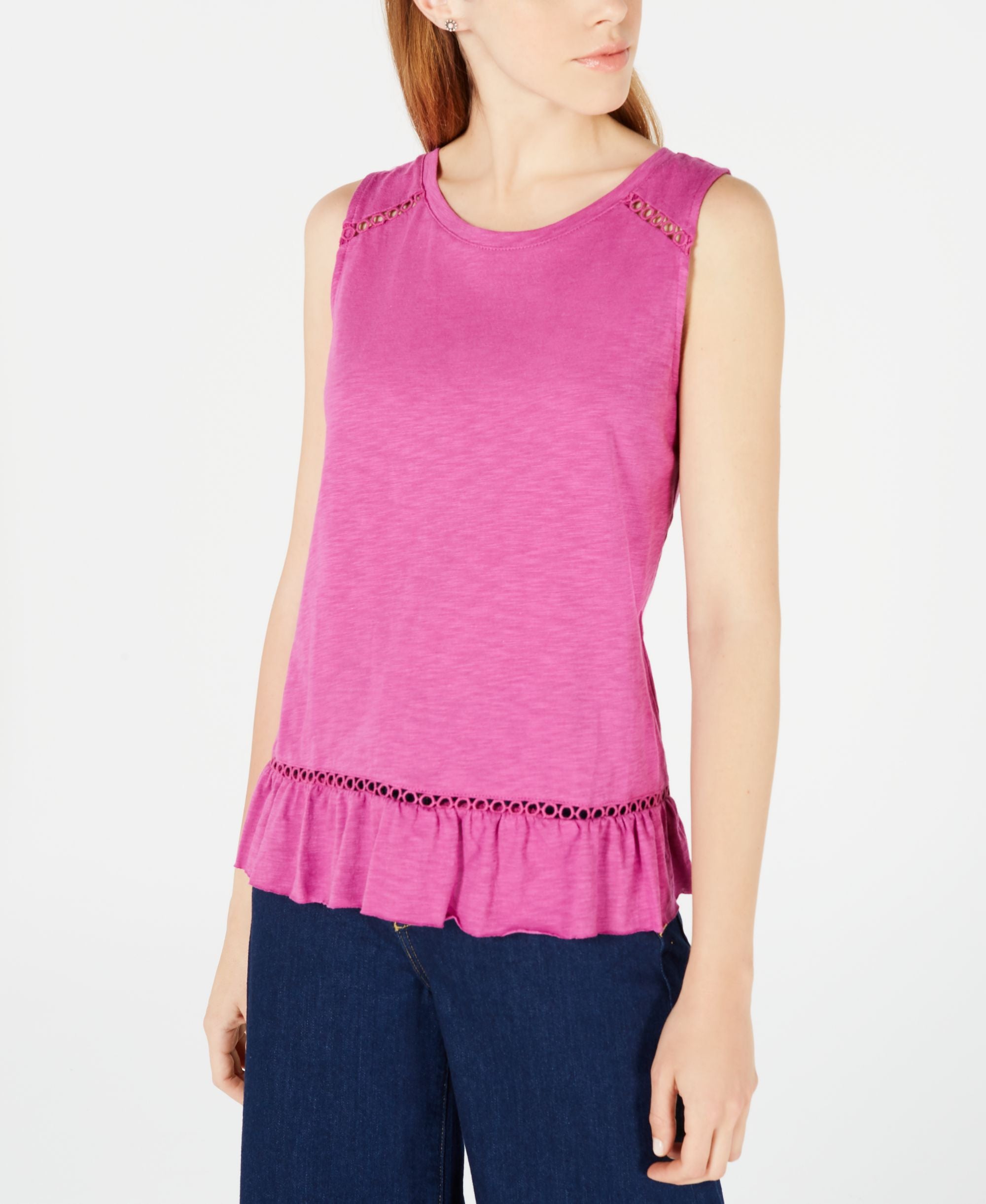 Ruffled Cross-Over Back Top