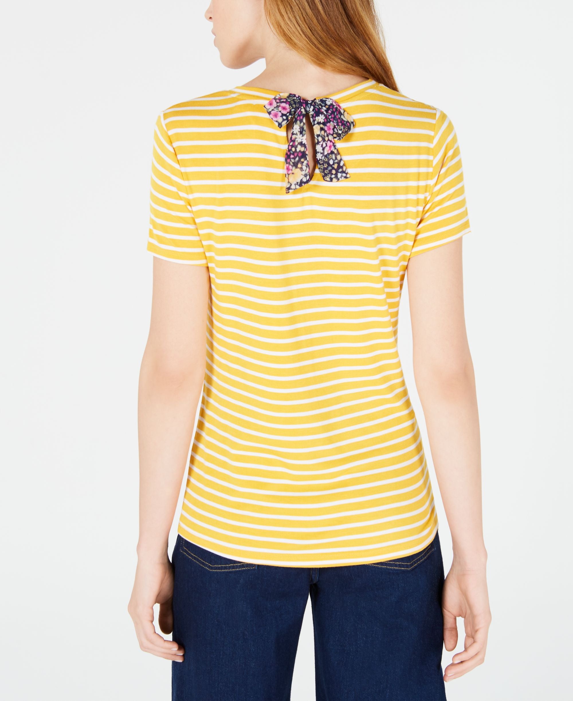 Maison Jules Striped Bow Back T-Shirt