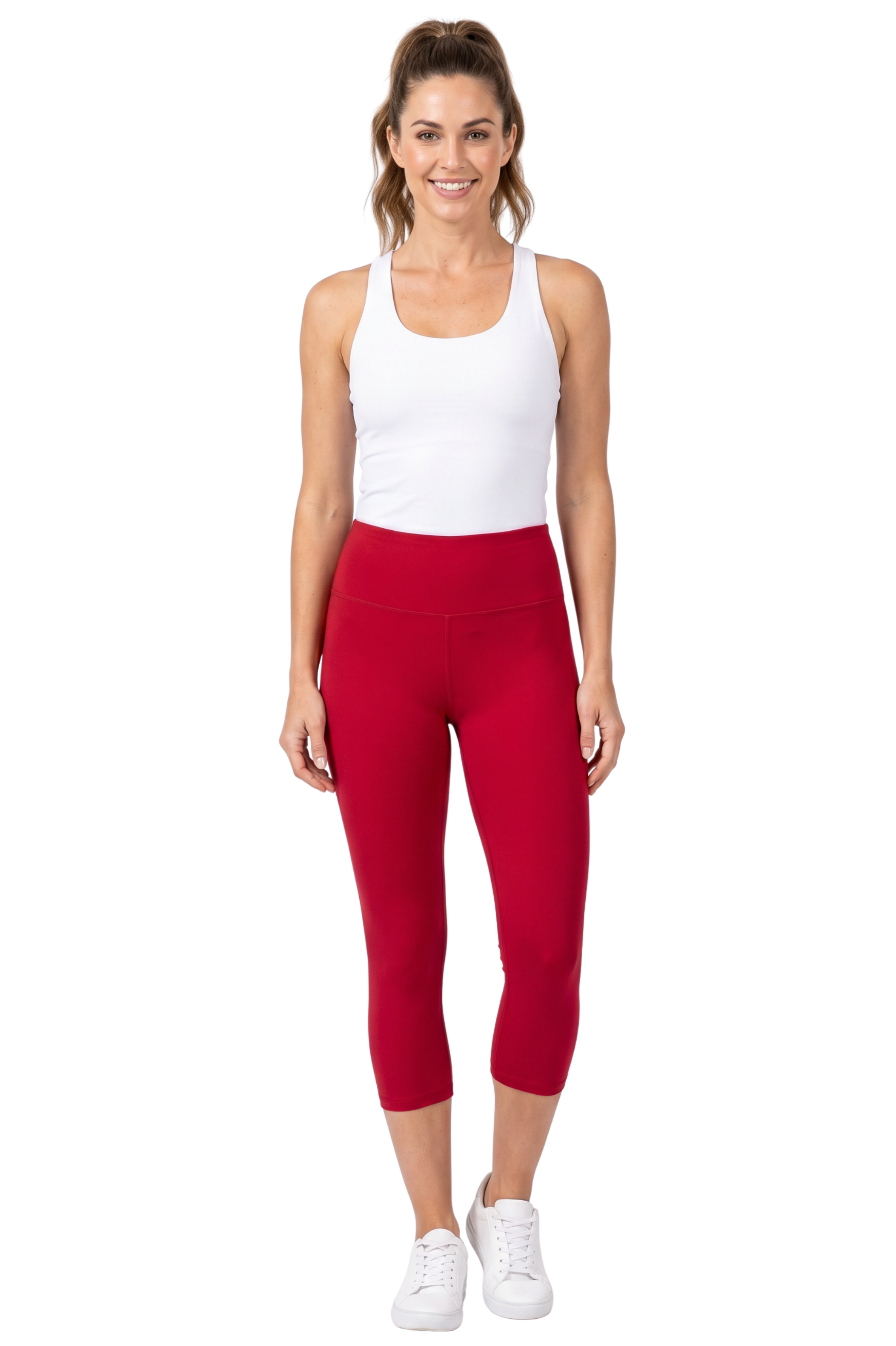 Brushed Basic Solid High Waisted Capris - 3 Inch - New Mix