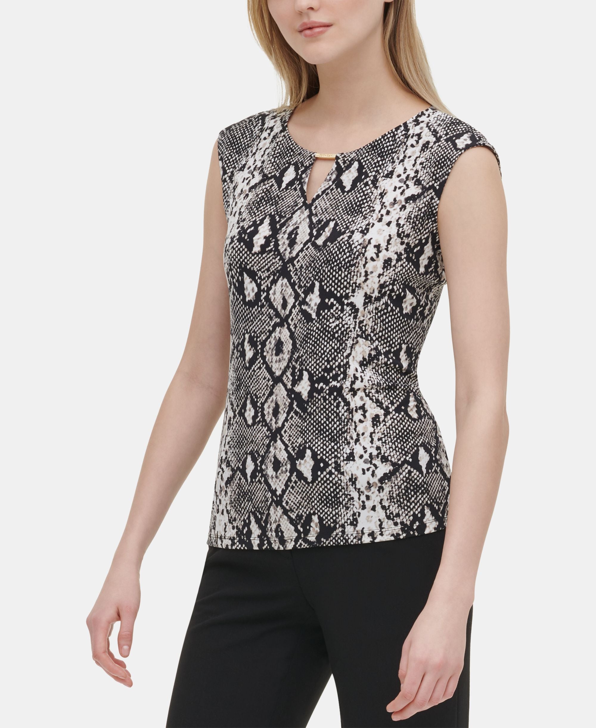 Calvin Klein Snake Print Knit Top