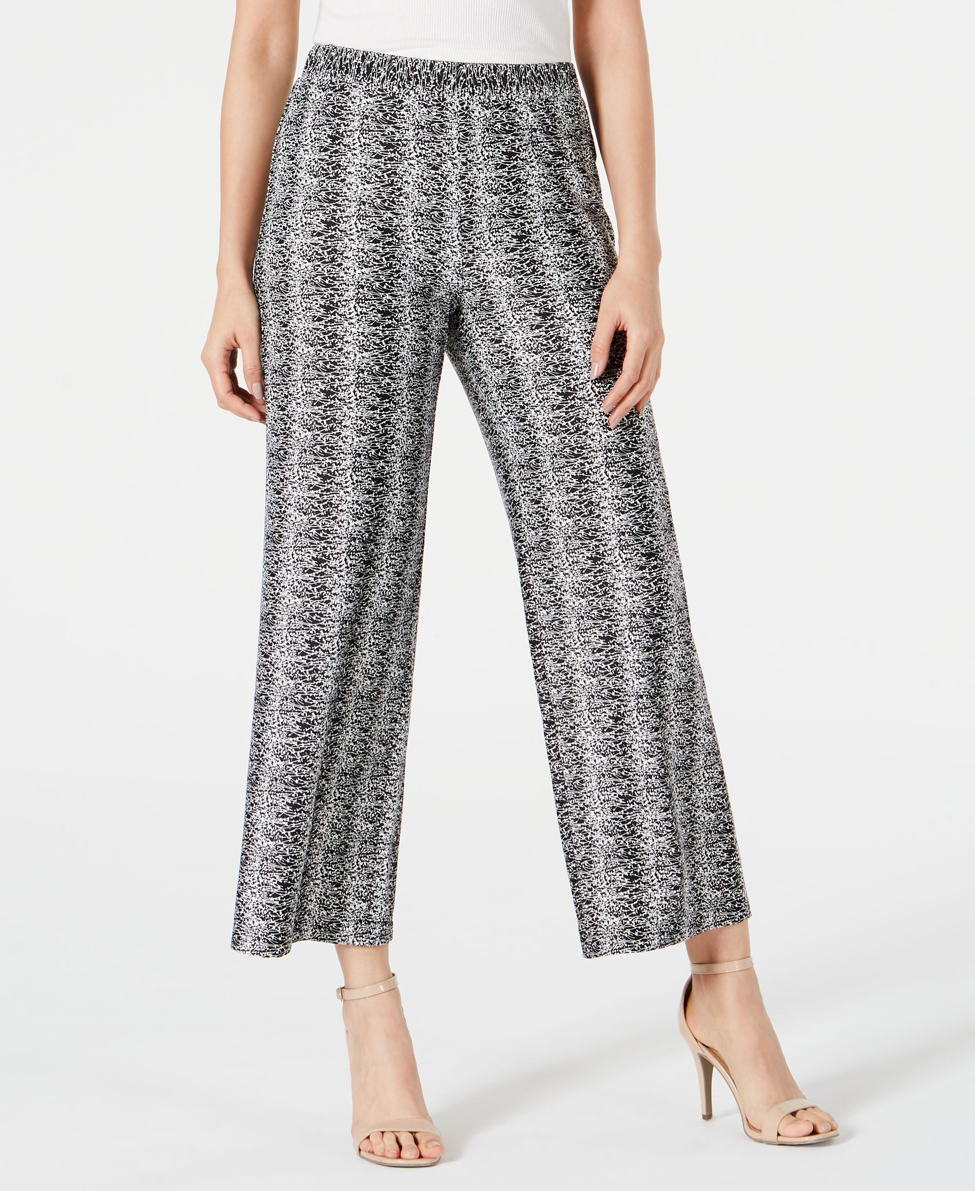 NY Collection Petite Striped Culotte Pants