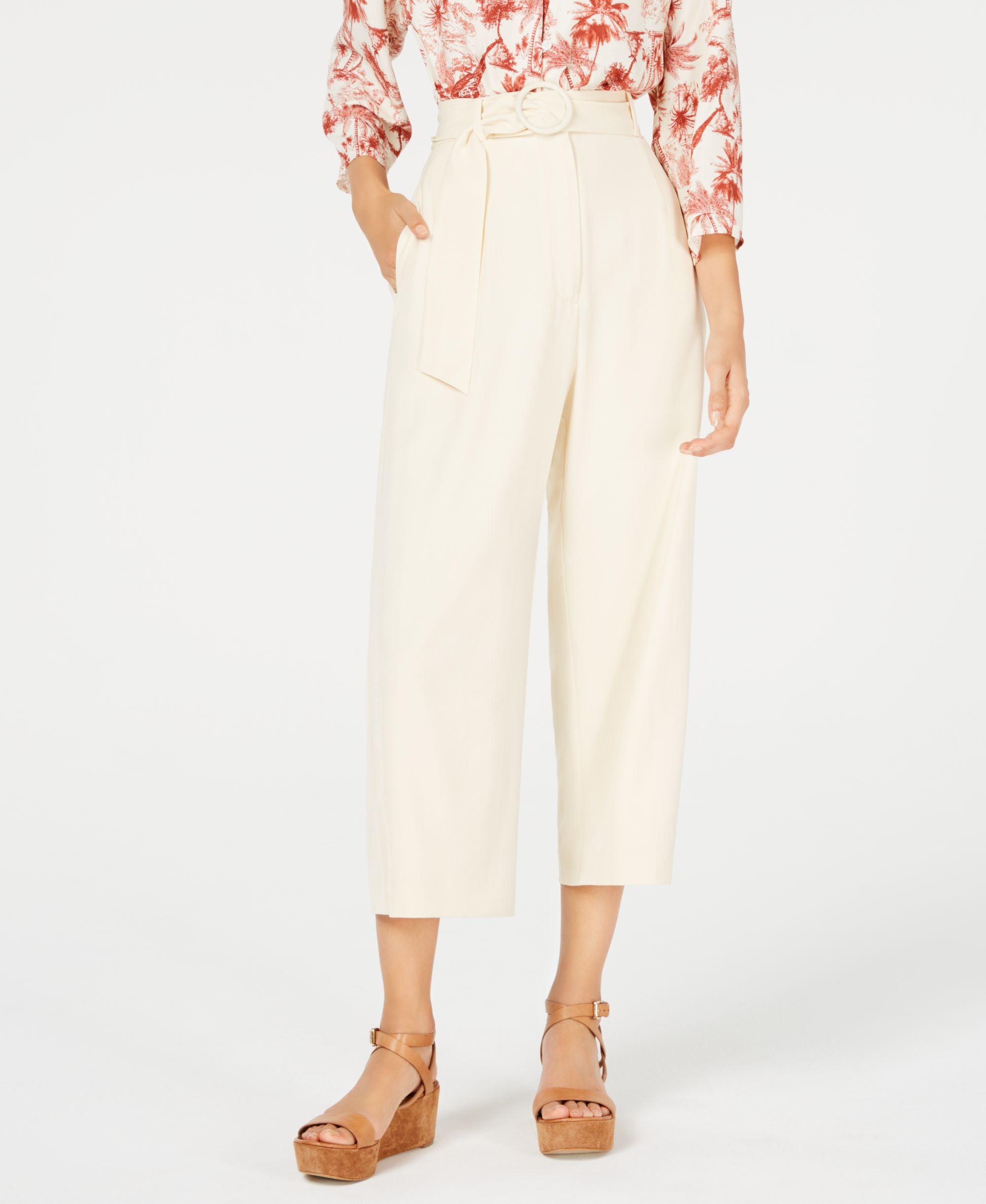 Leyden Cropped Paper Bag Pants