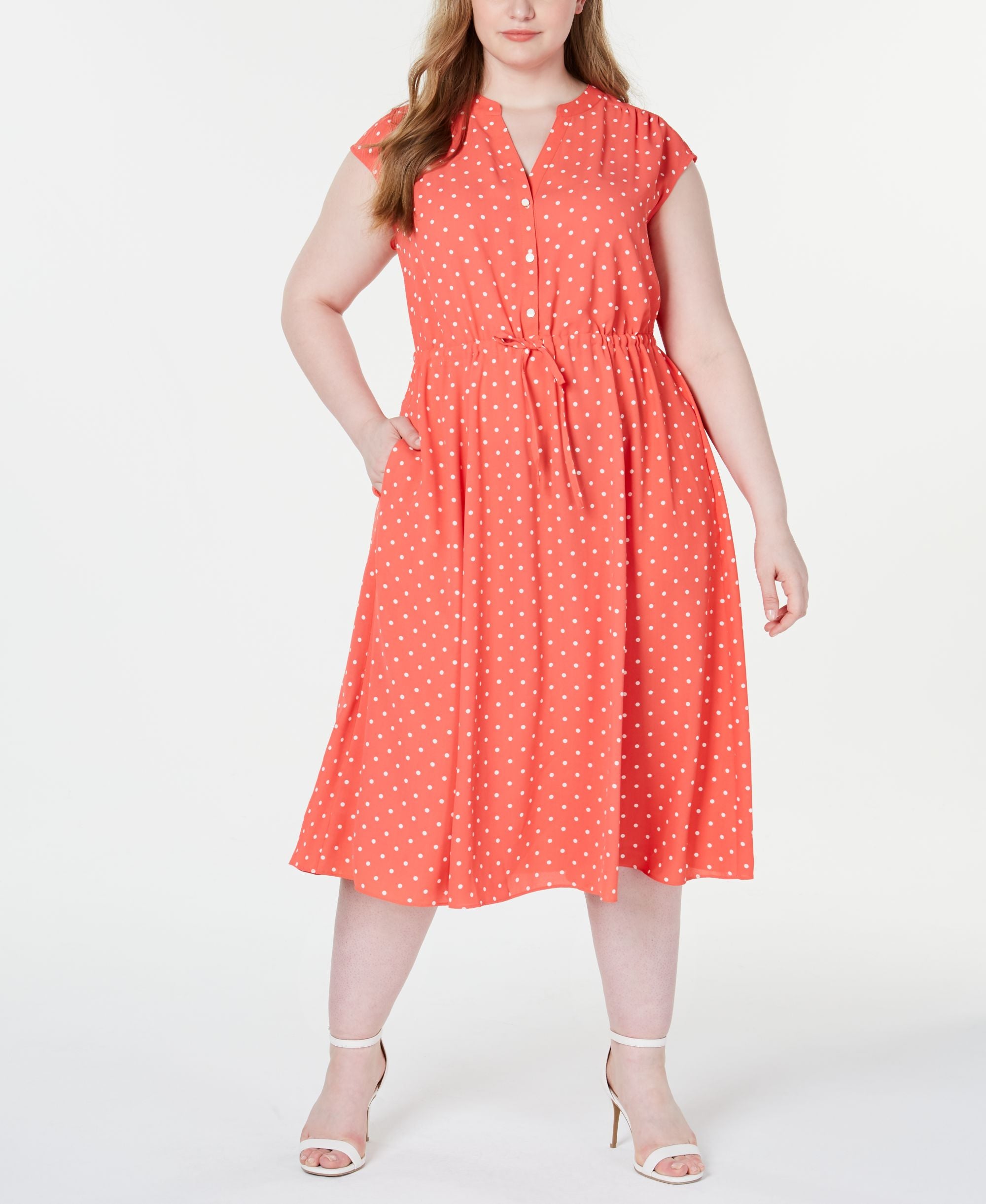 Pius Size Printed Drawstring-Waist Dress