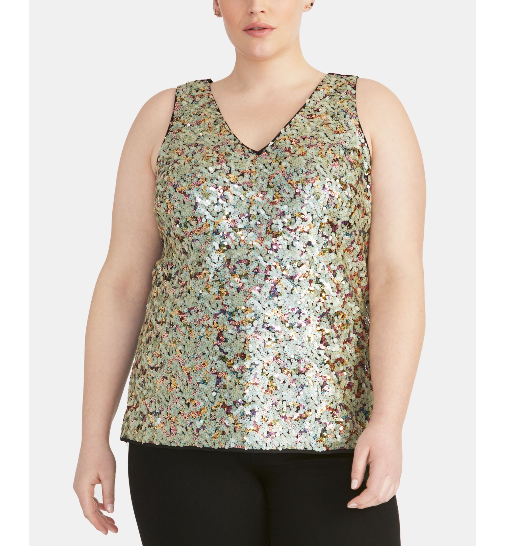 Rachel Rachel Roy Trendy Plus Size Sequin Front Top