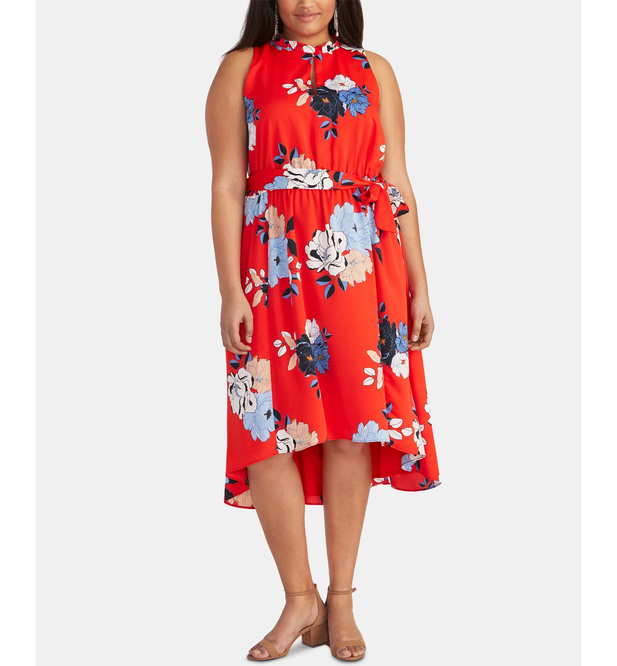 Trendy Plus Size Concetta Floral-Print High-Low Dress