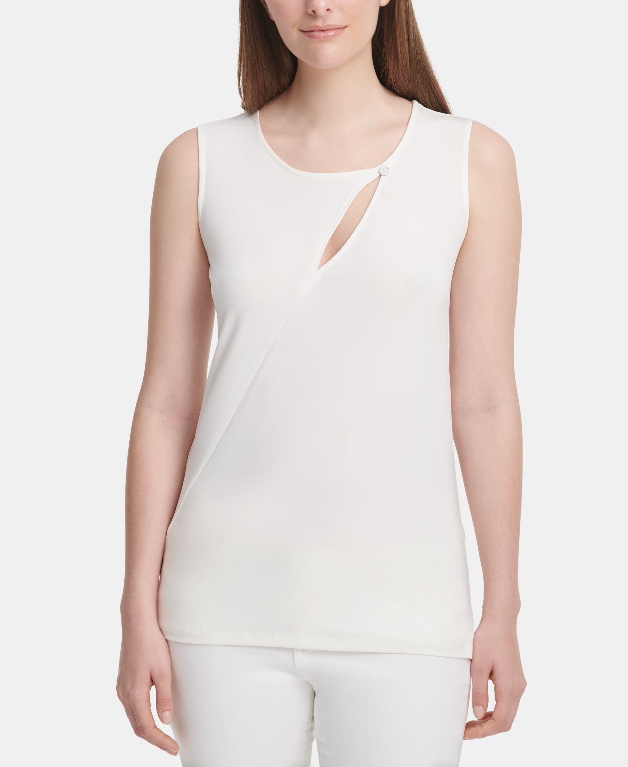 DKNY Sleeveless Cutout Crewneck Top