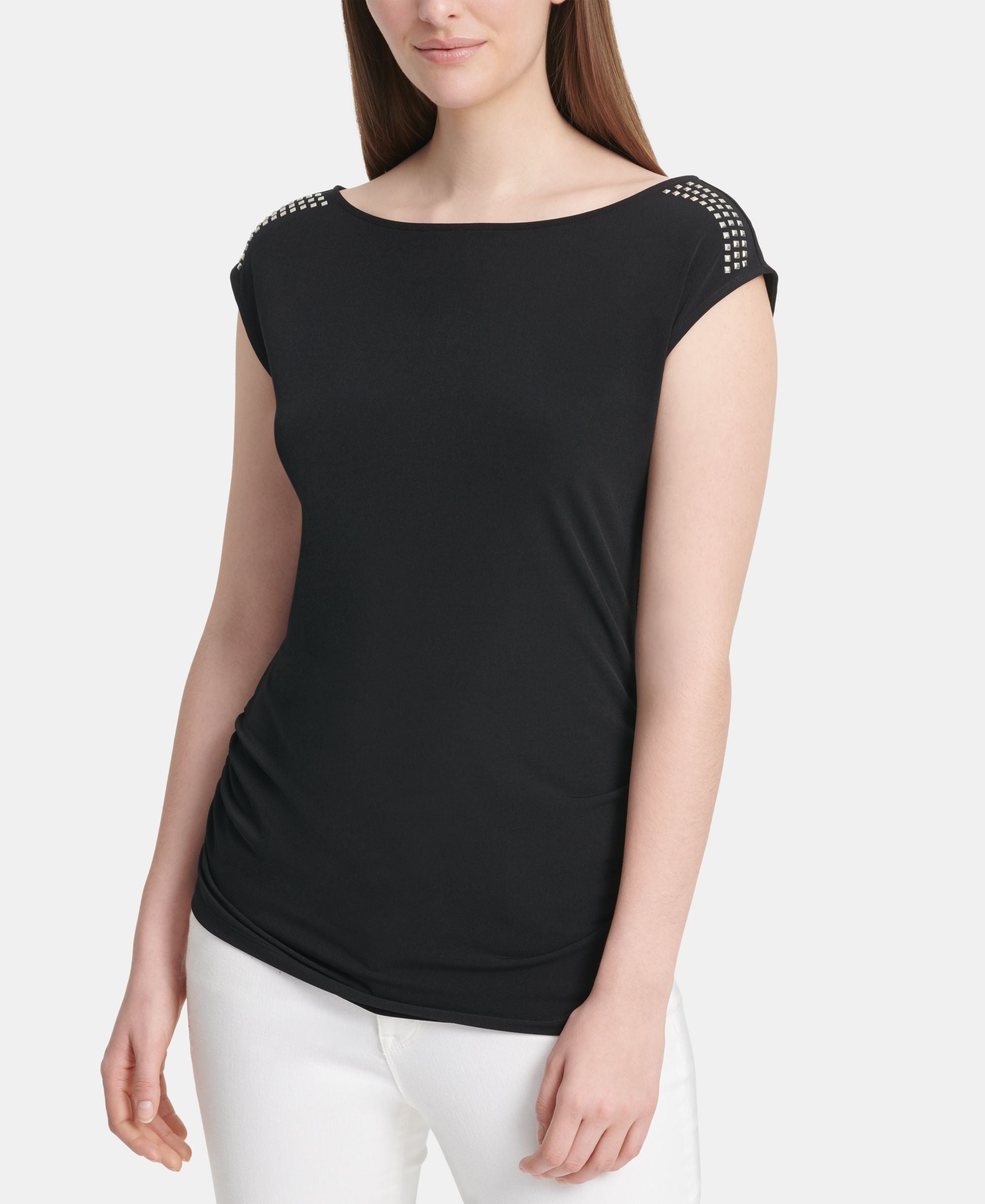 DKNY Studded Cap Sleeve Top