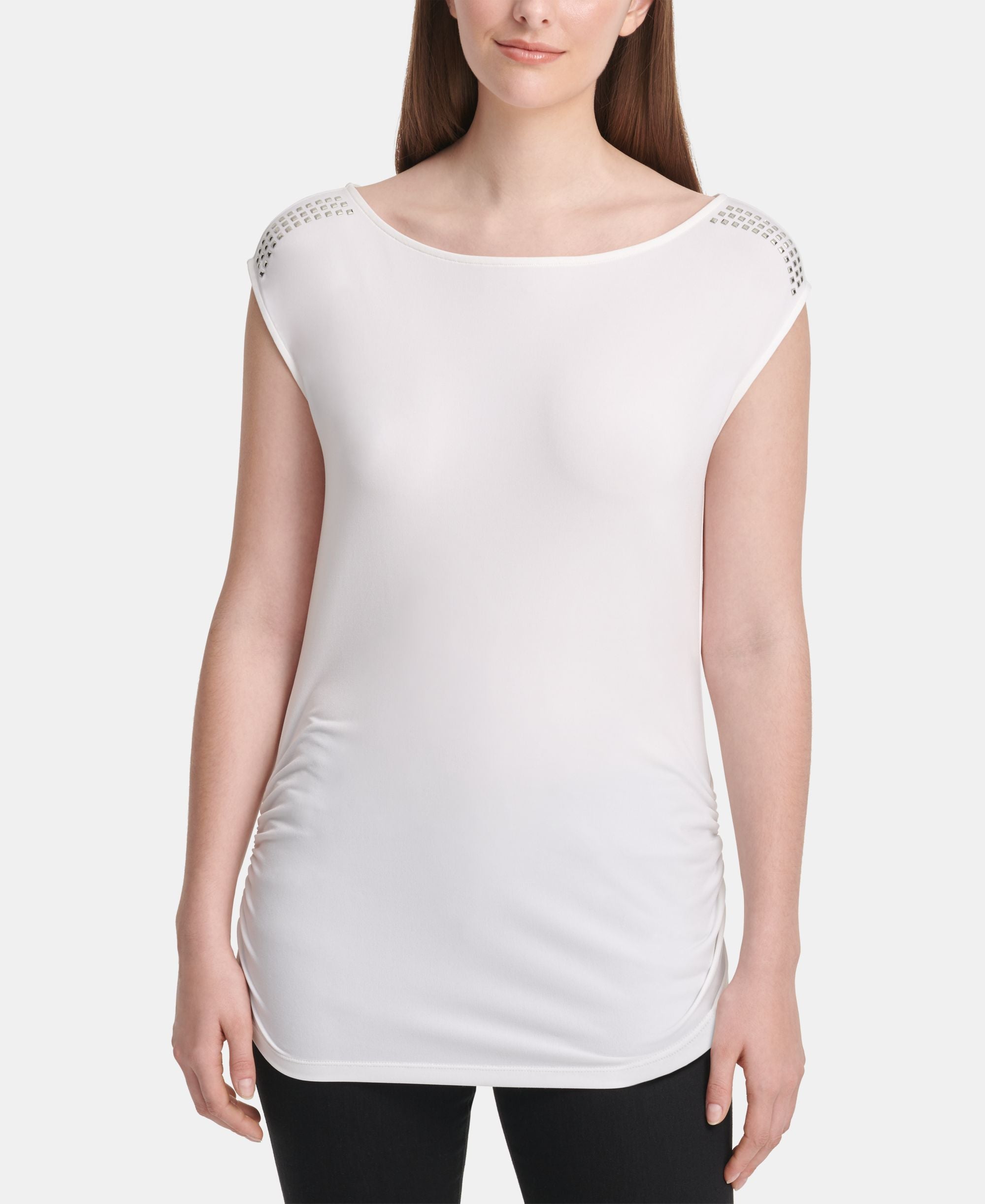 DKNY Studded Cap Sleeve Top