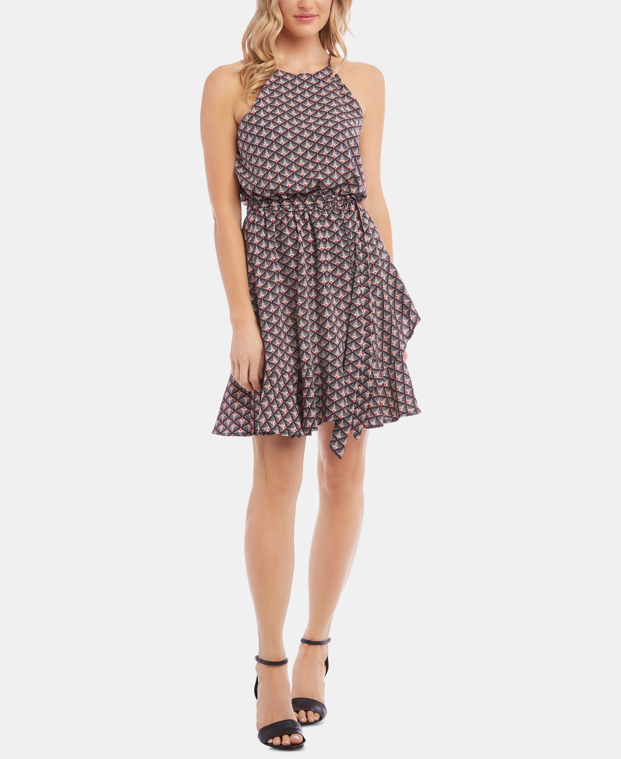 Karen Kane Ruffled Faux Wrap Dress