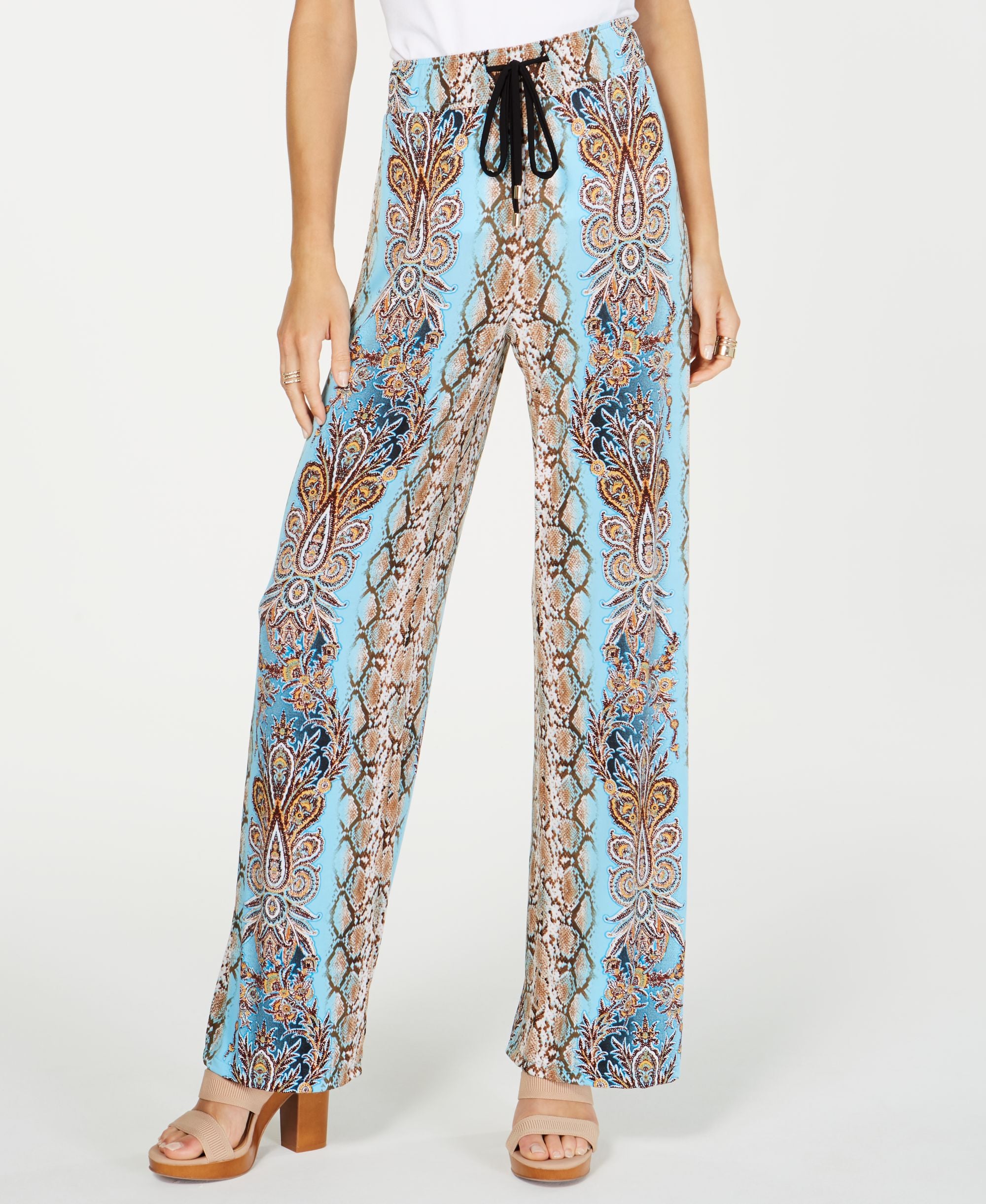 Printed Wide Leg Pants