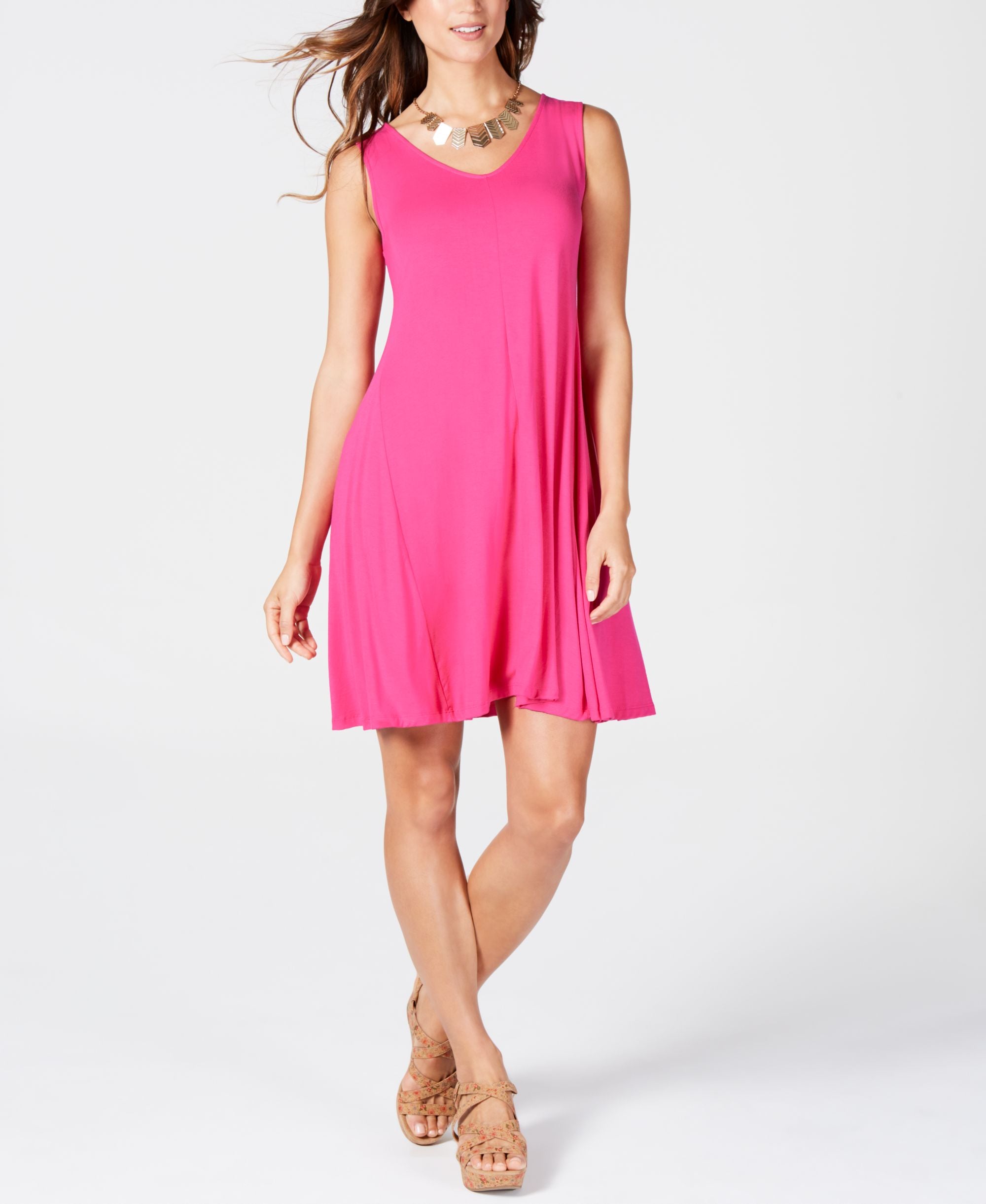 Style & Co Petite Cross Back Swing Dress