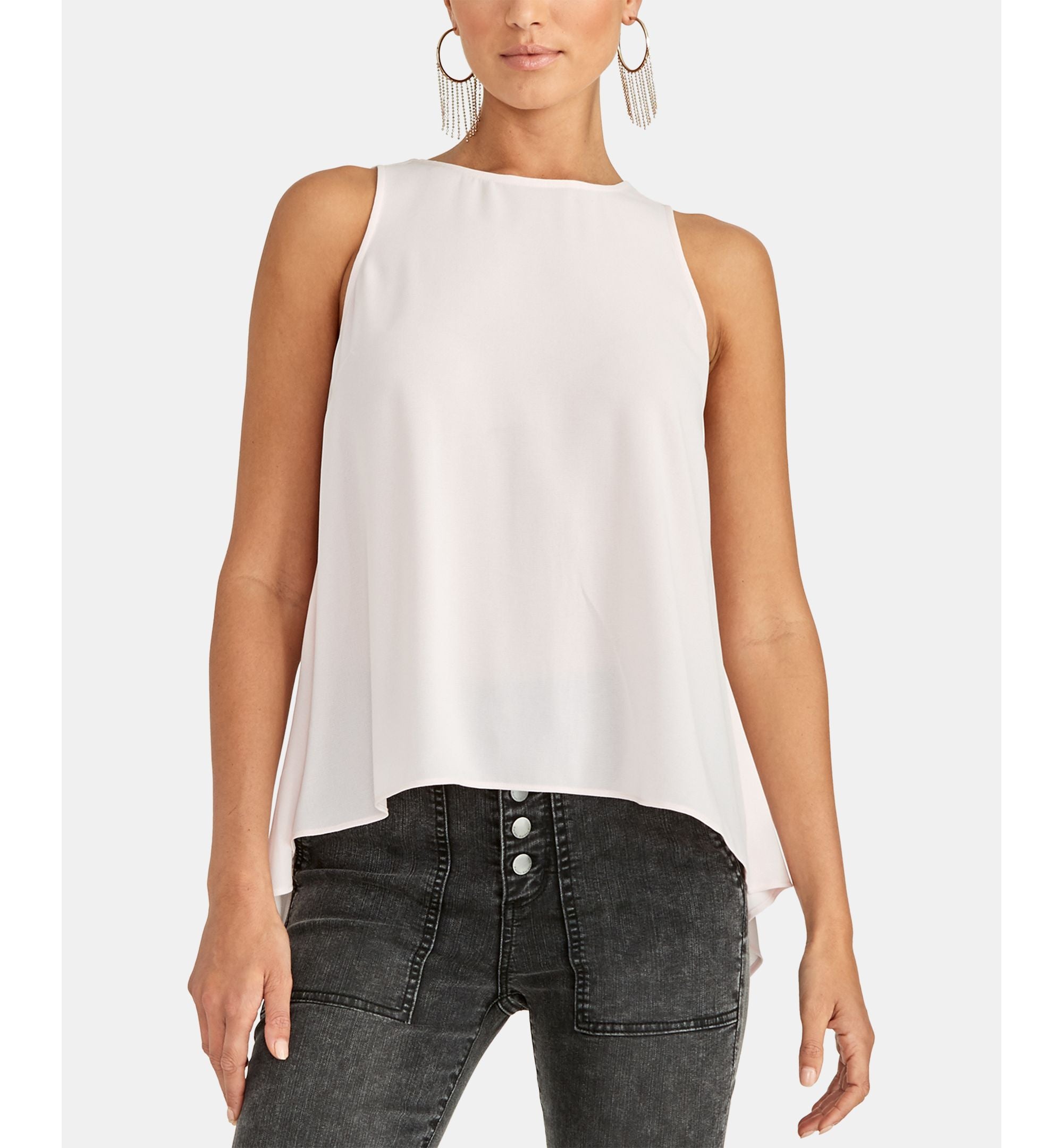 Raeni Draped-Back Sleeveless Top