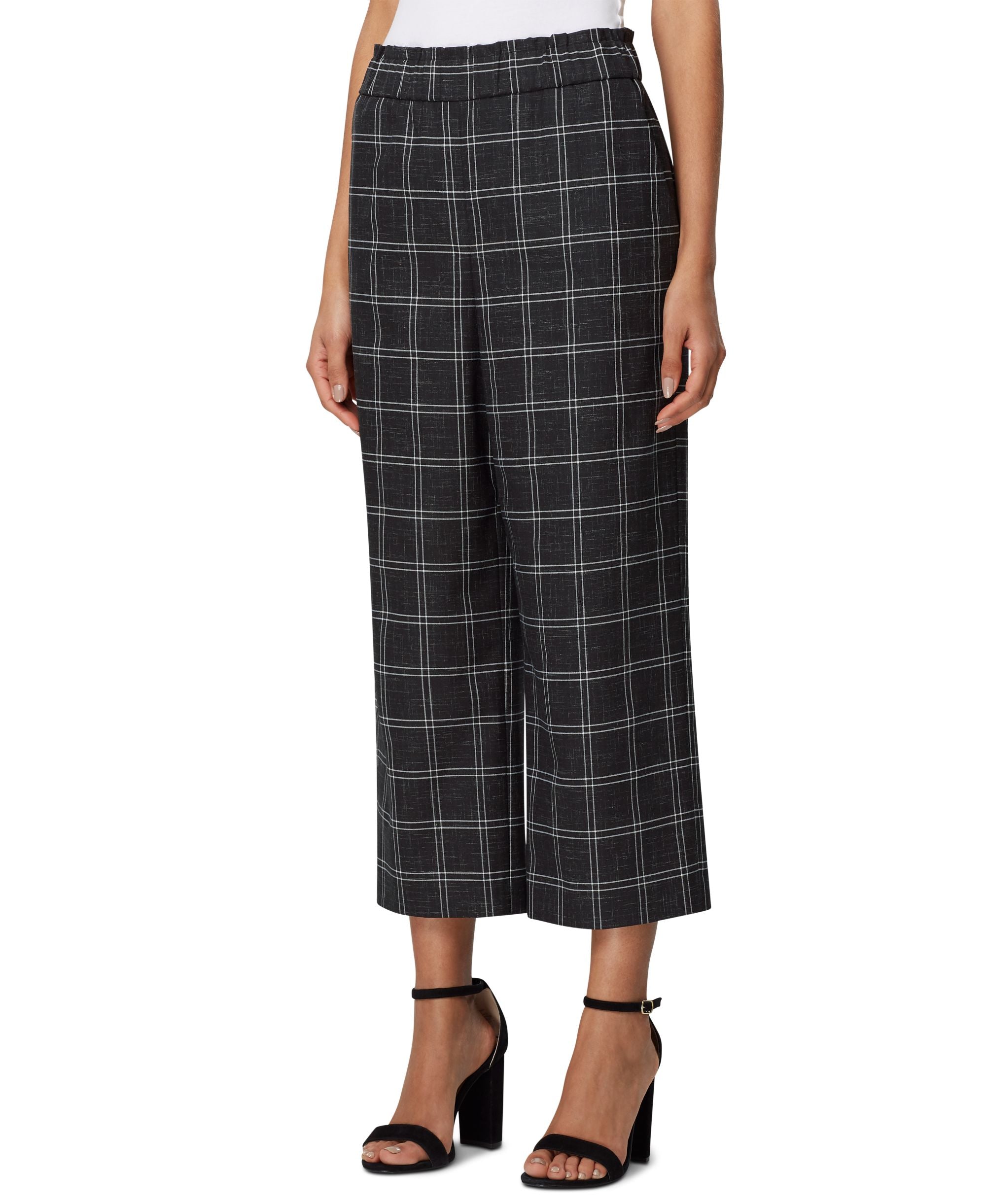 Tahari Asl Pull On Plaid Pants
