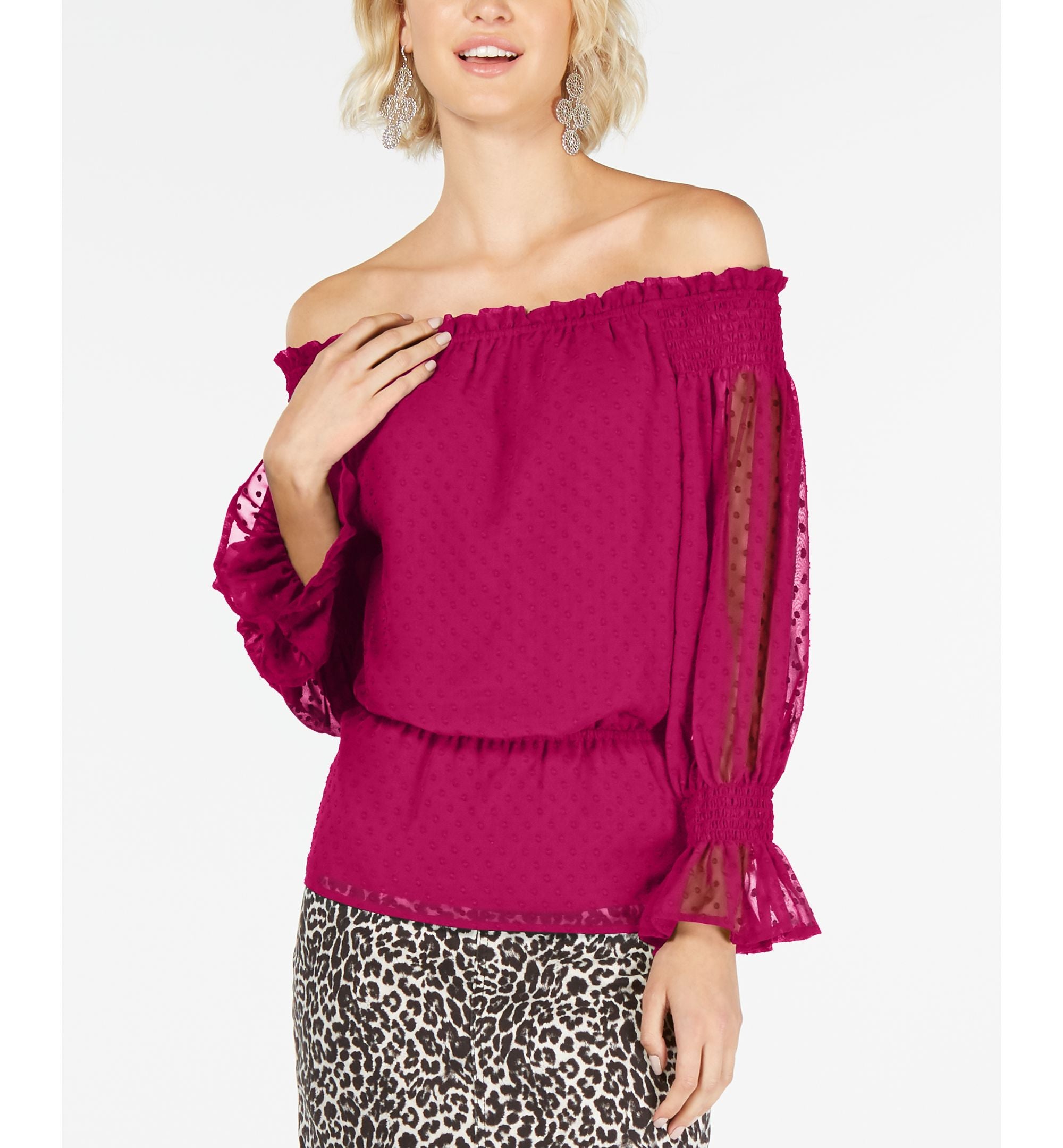 Textured Off The Shoulder Top