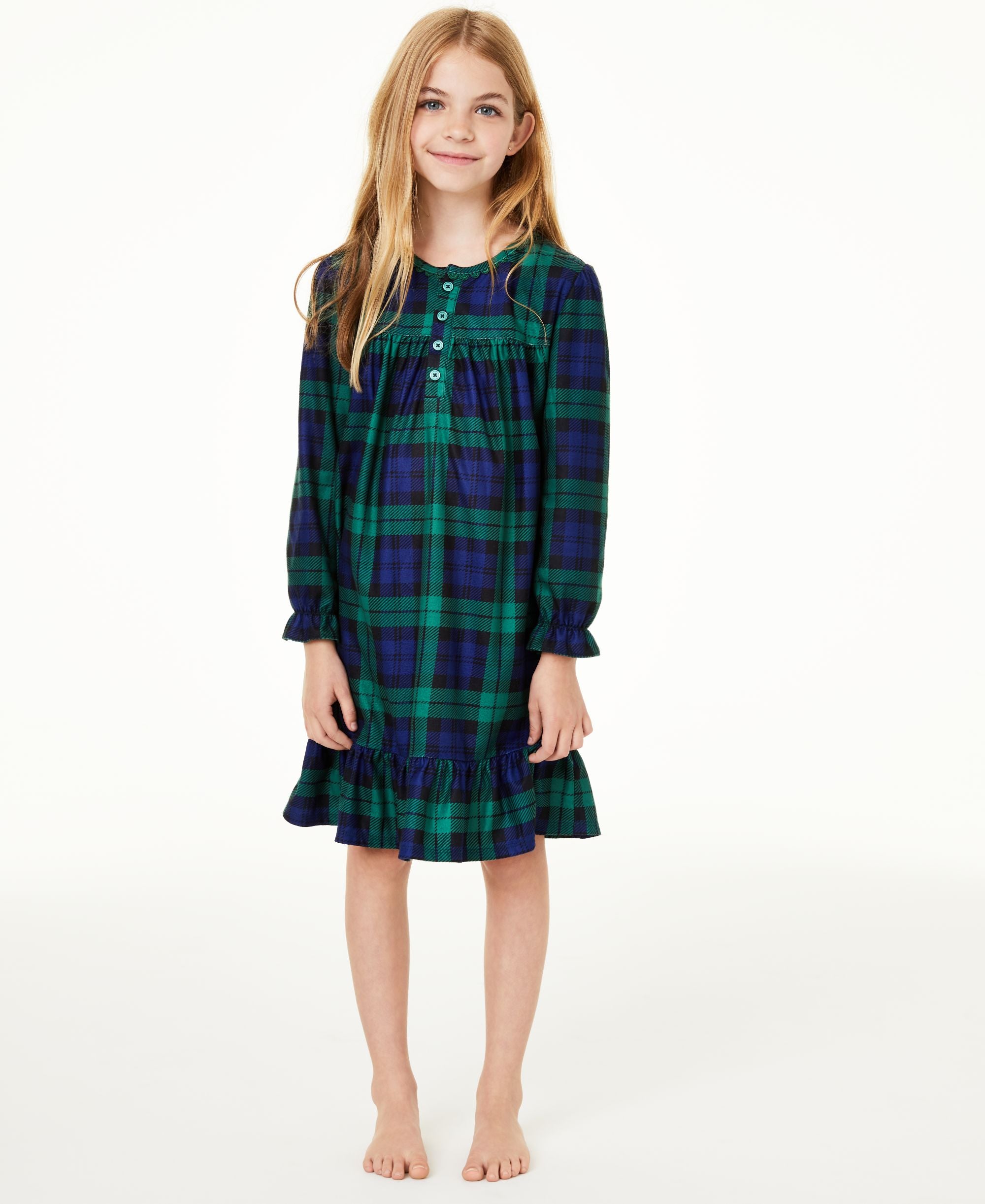 Matching Kids Black Watch Plaid Nightgown