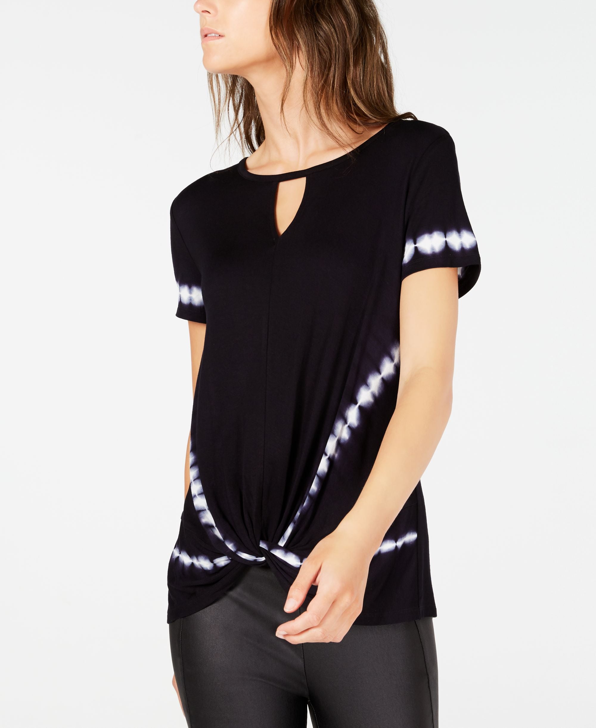 INC Twist-Front Tie-Dye Top