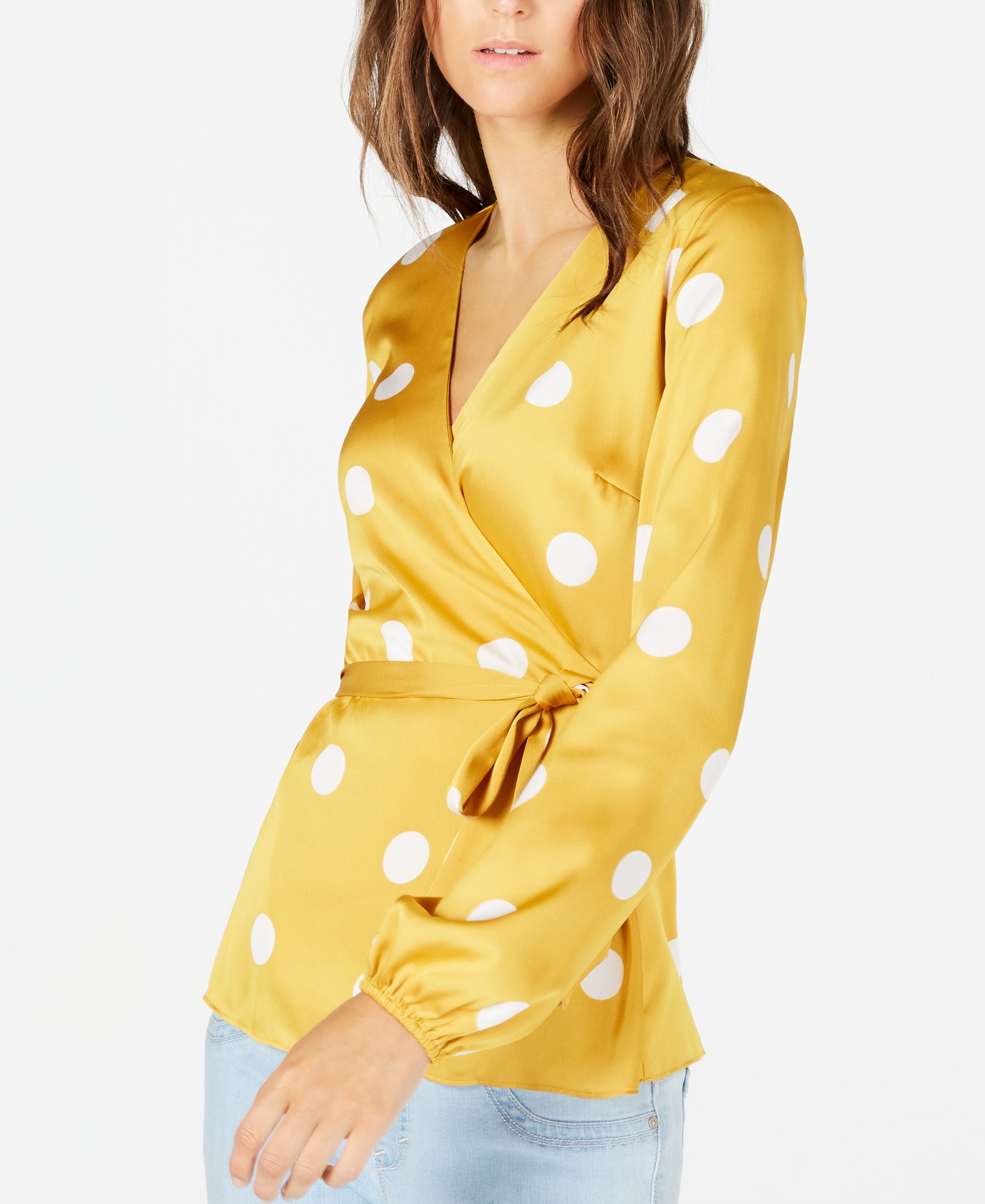 INC Dotted Wrap Blouse