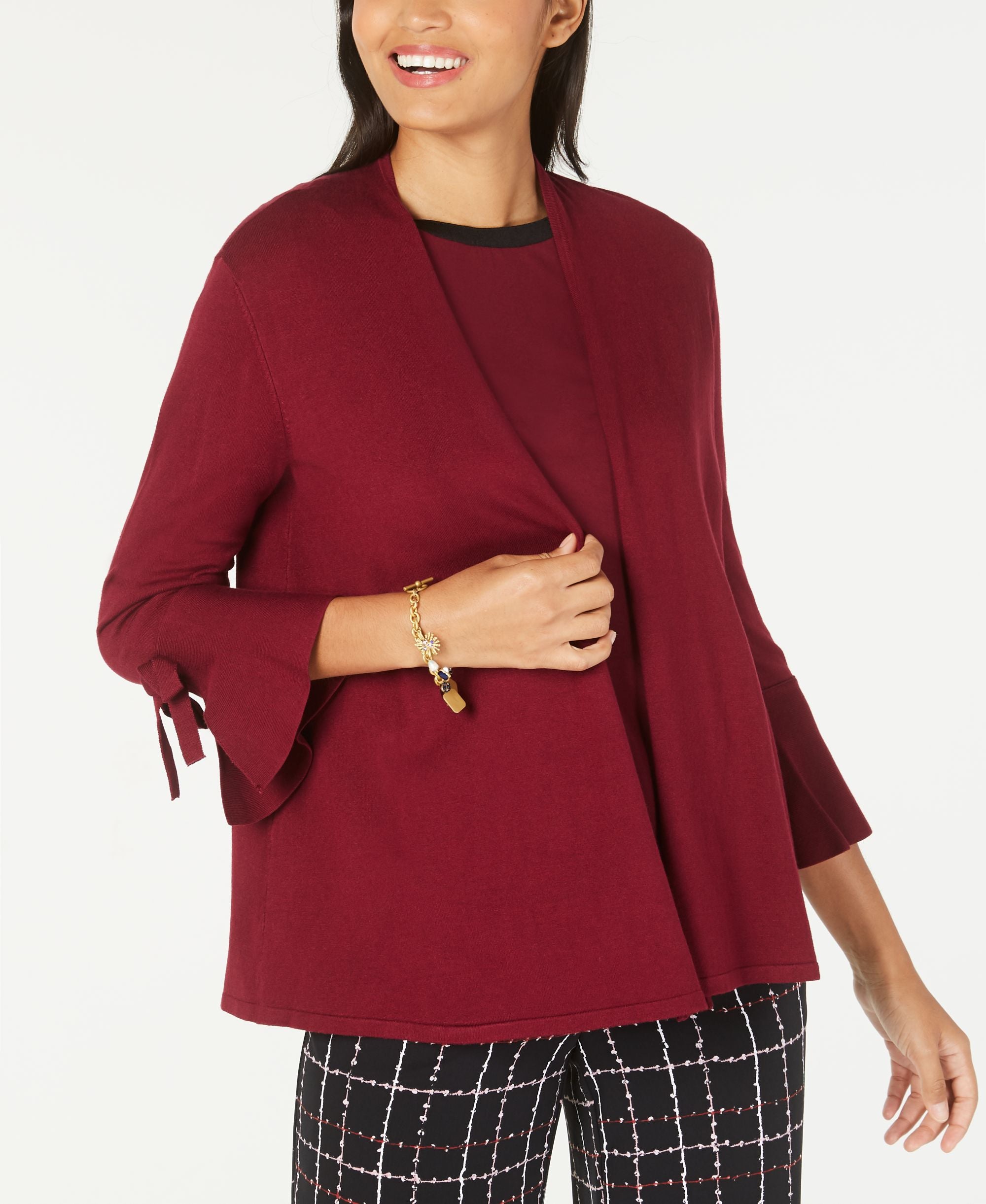 Petite Tie-Sleeve Cardigan