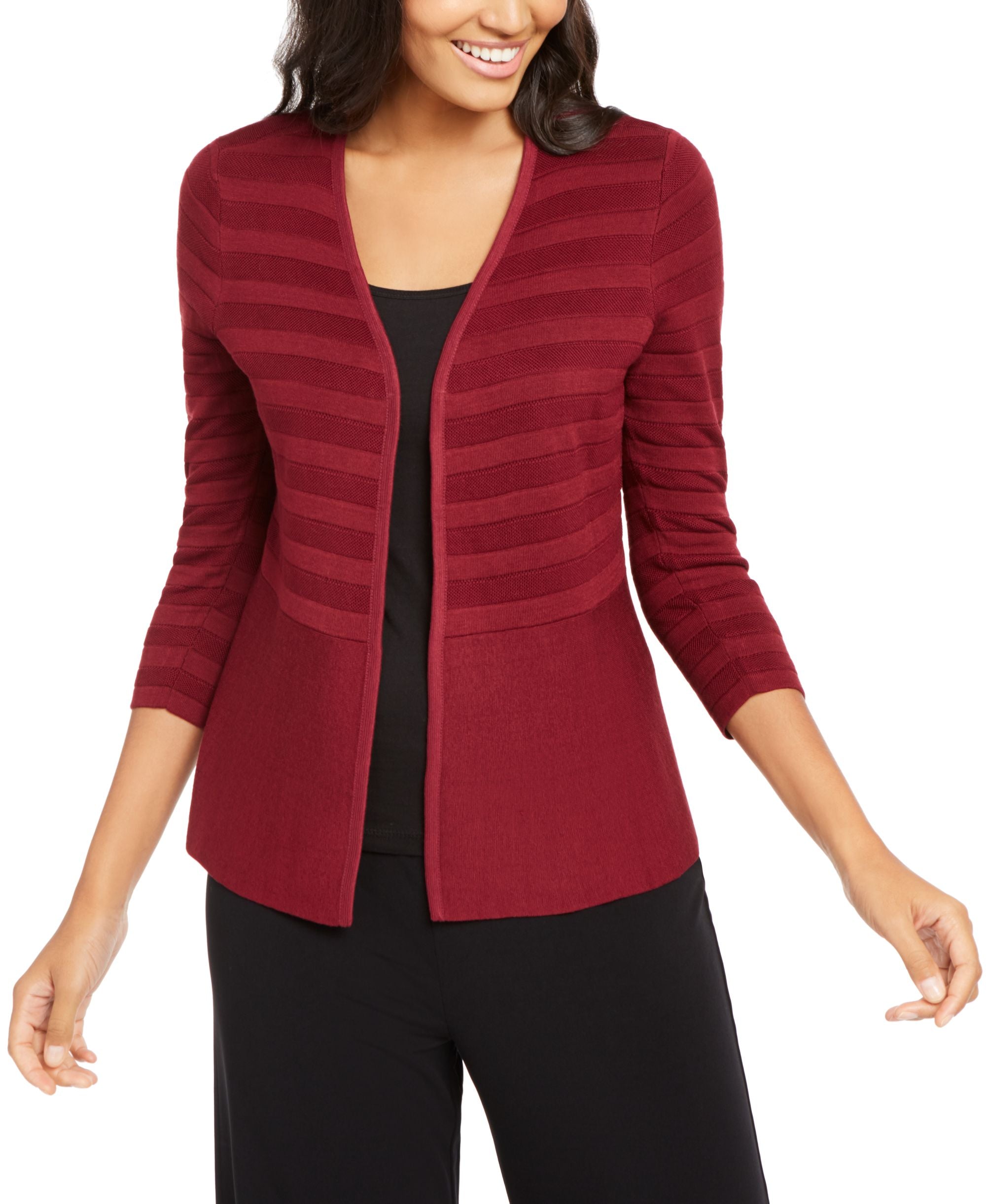 Petite Mixed-Stitch Cardigan