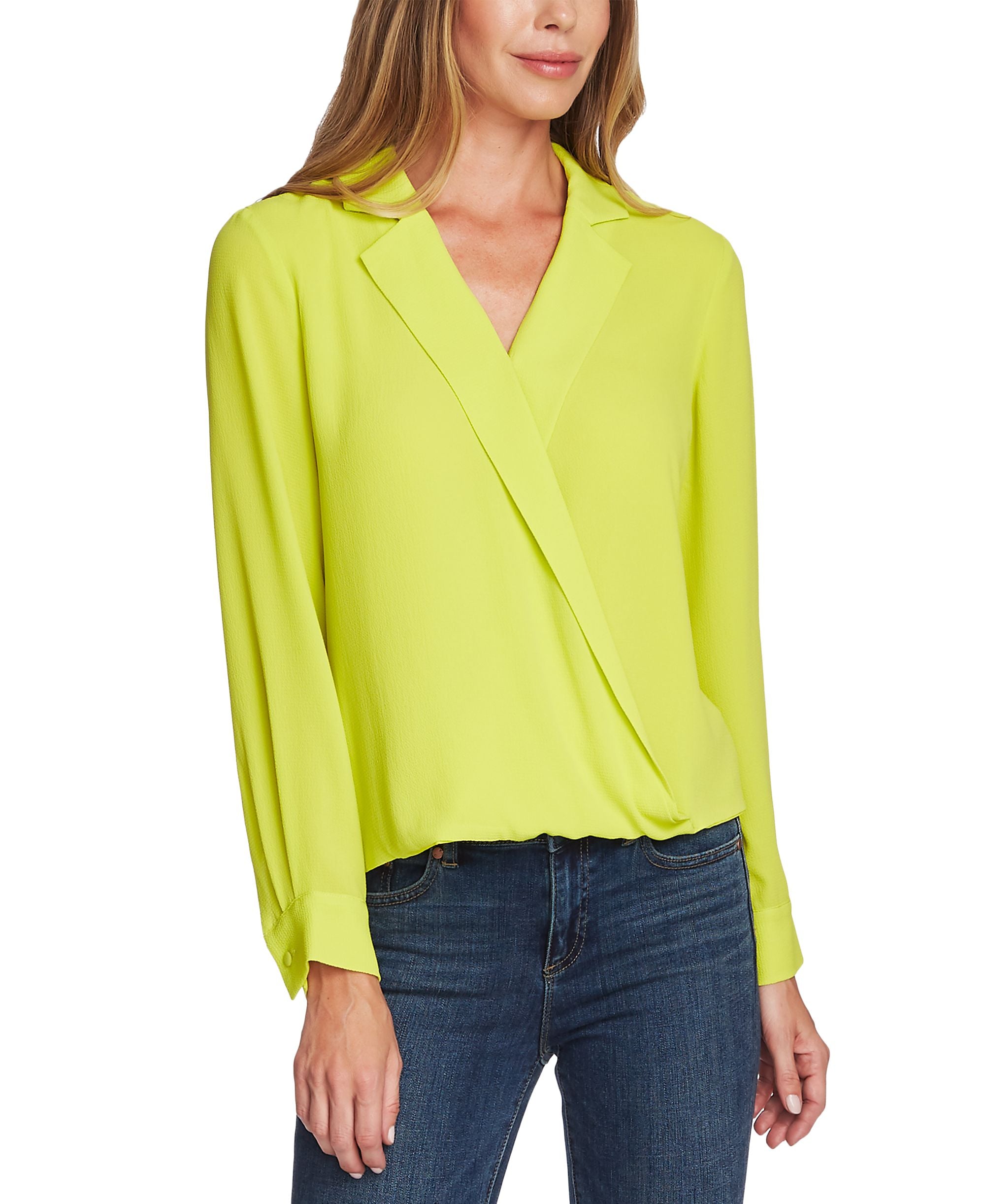 Vince Camuto Notch Collar Surplice Top
