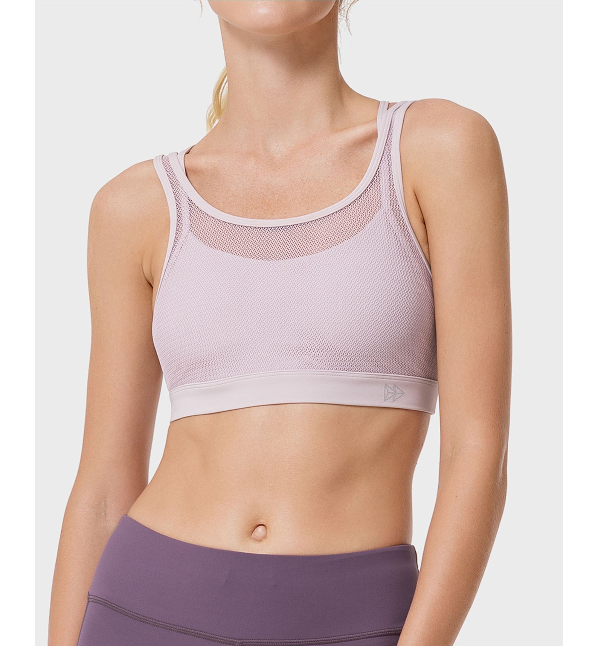 Yvette Sports Bras Mesh Covered High Impact Removable Pads