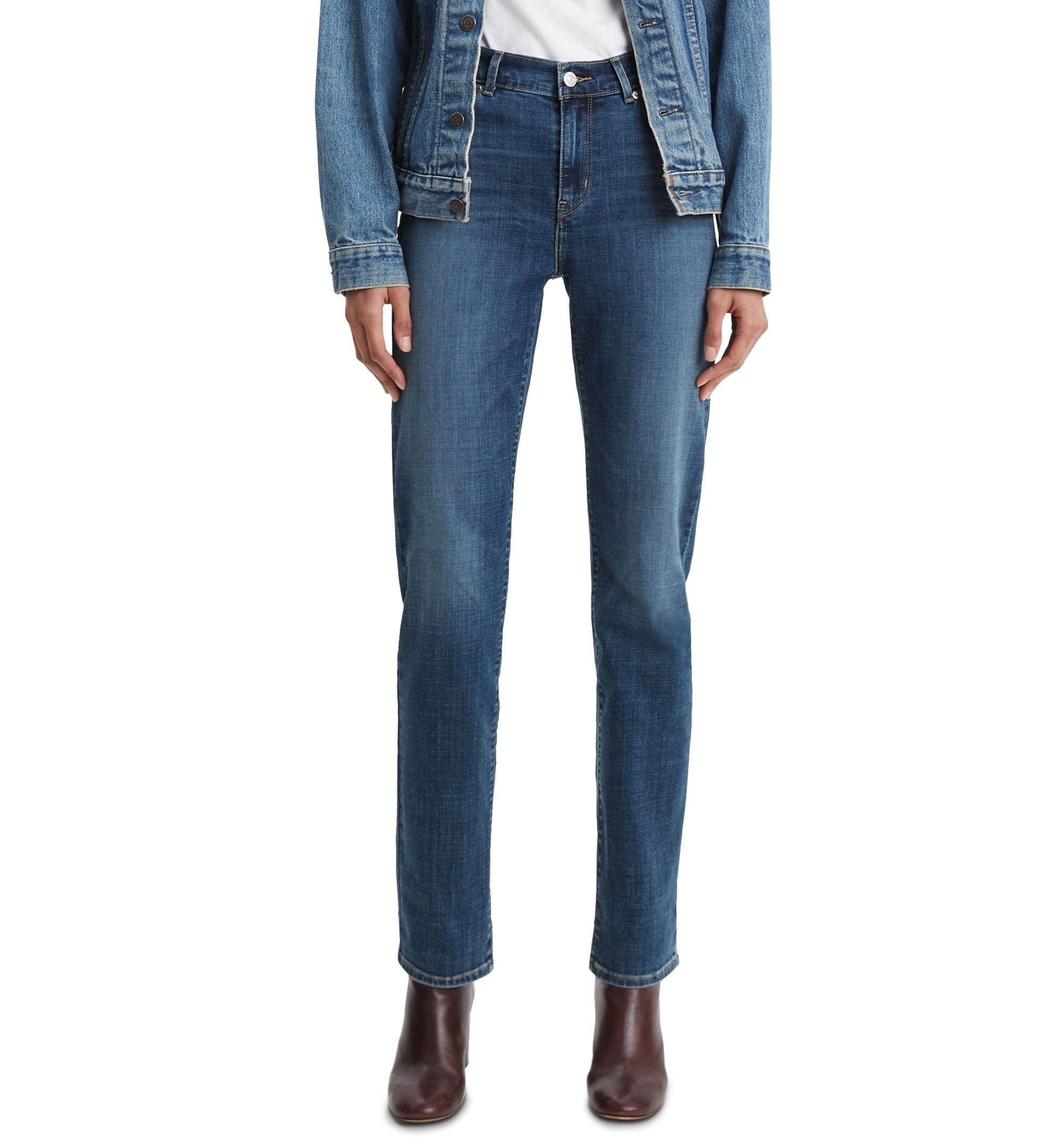 Women's Classic Mid Rise Straight-Leg Jeans