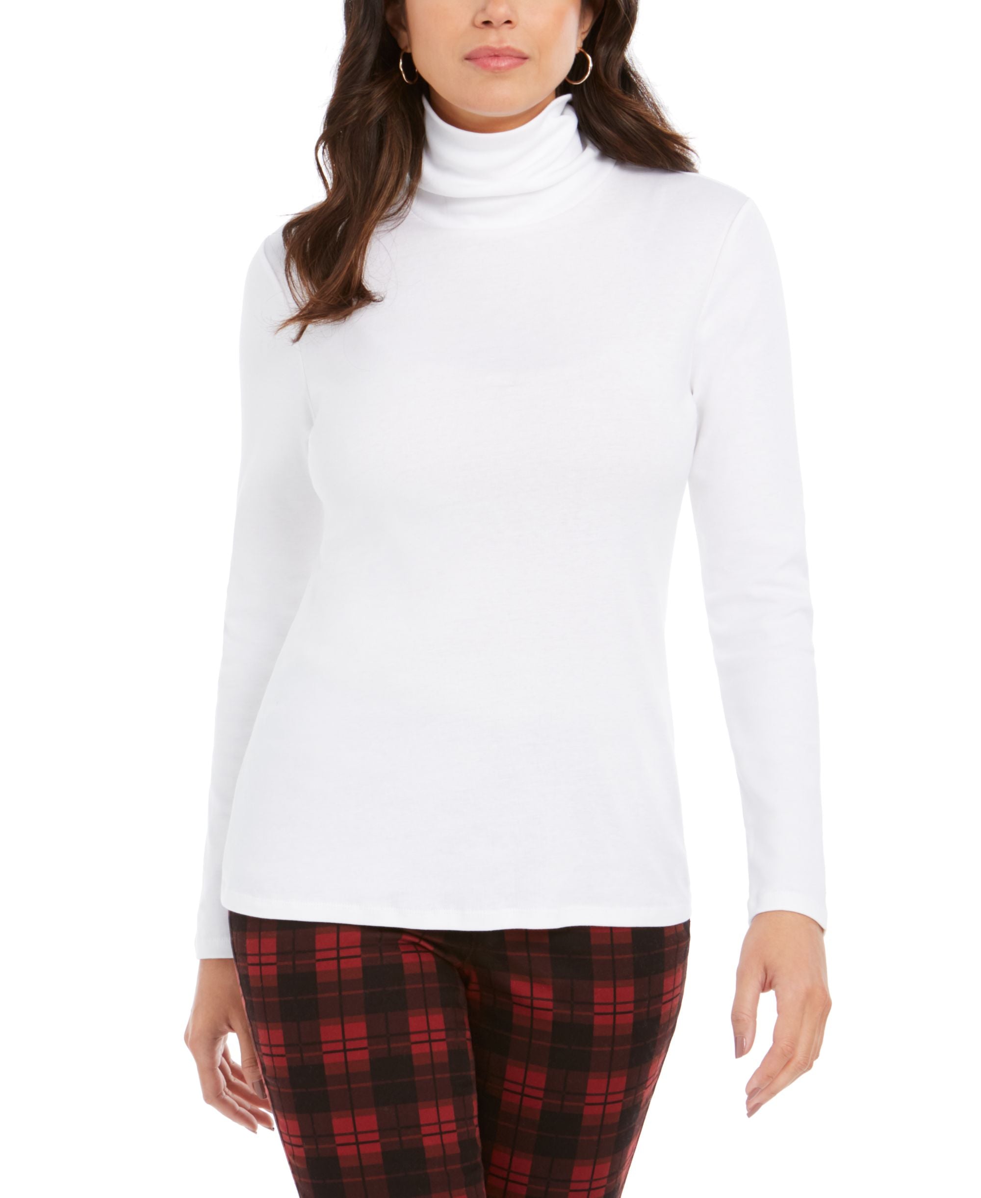 Charter Club Petite Cotton Turtleneck Top