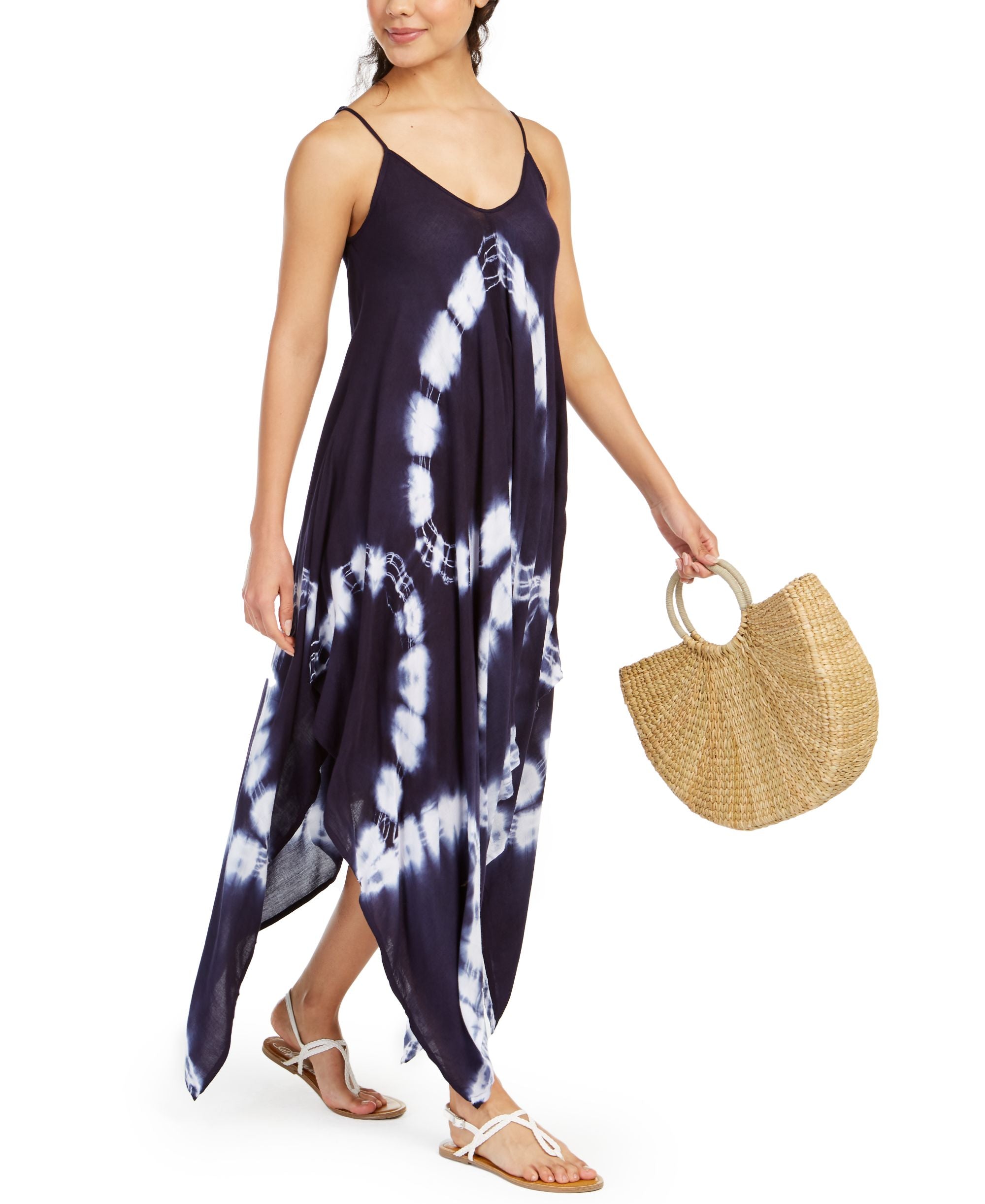 Tie-Dye Handkerchief-Hem Cover-Up Dress