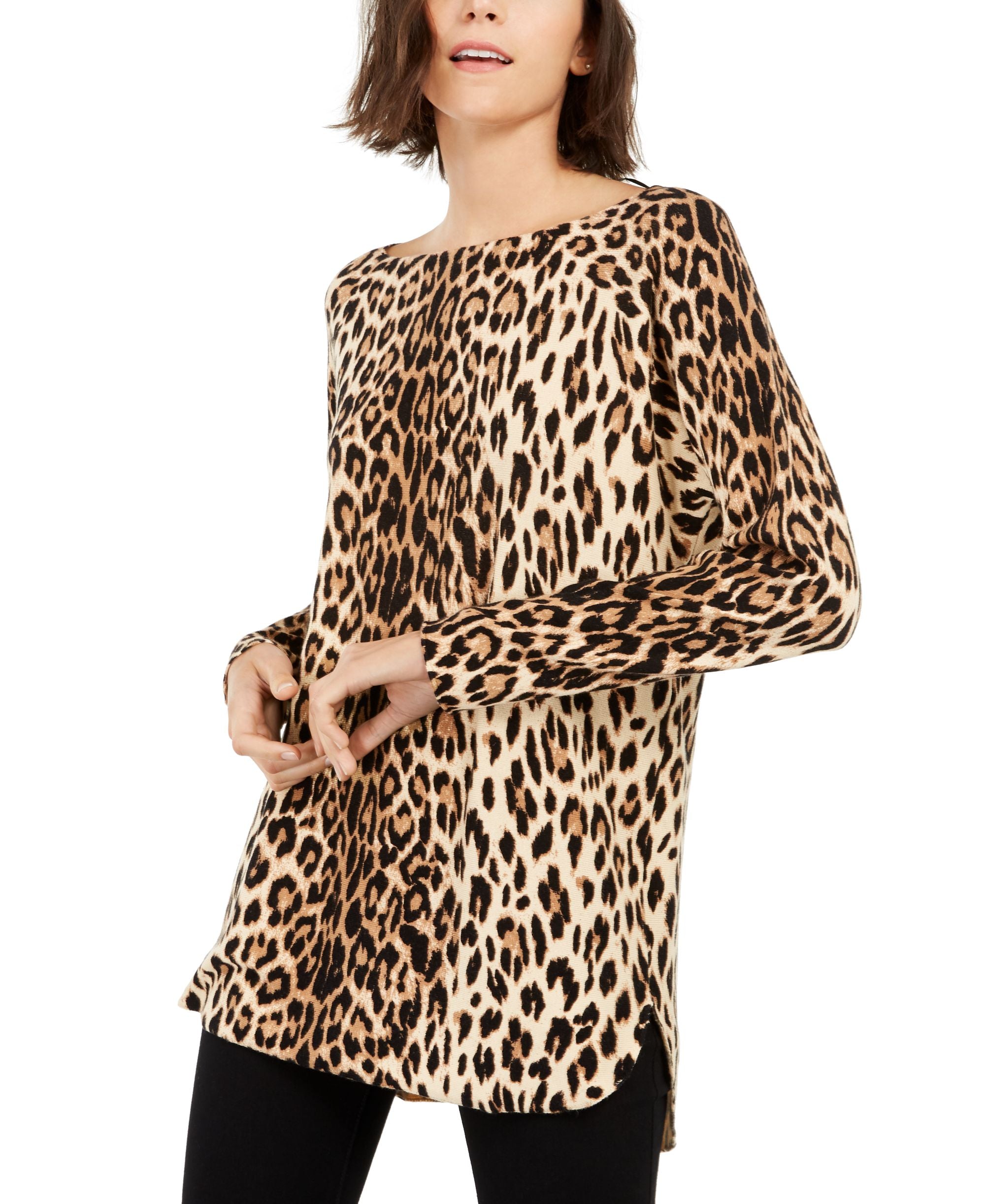 Animal Print Shirttail Sweater