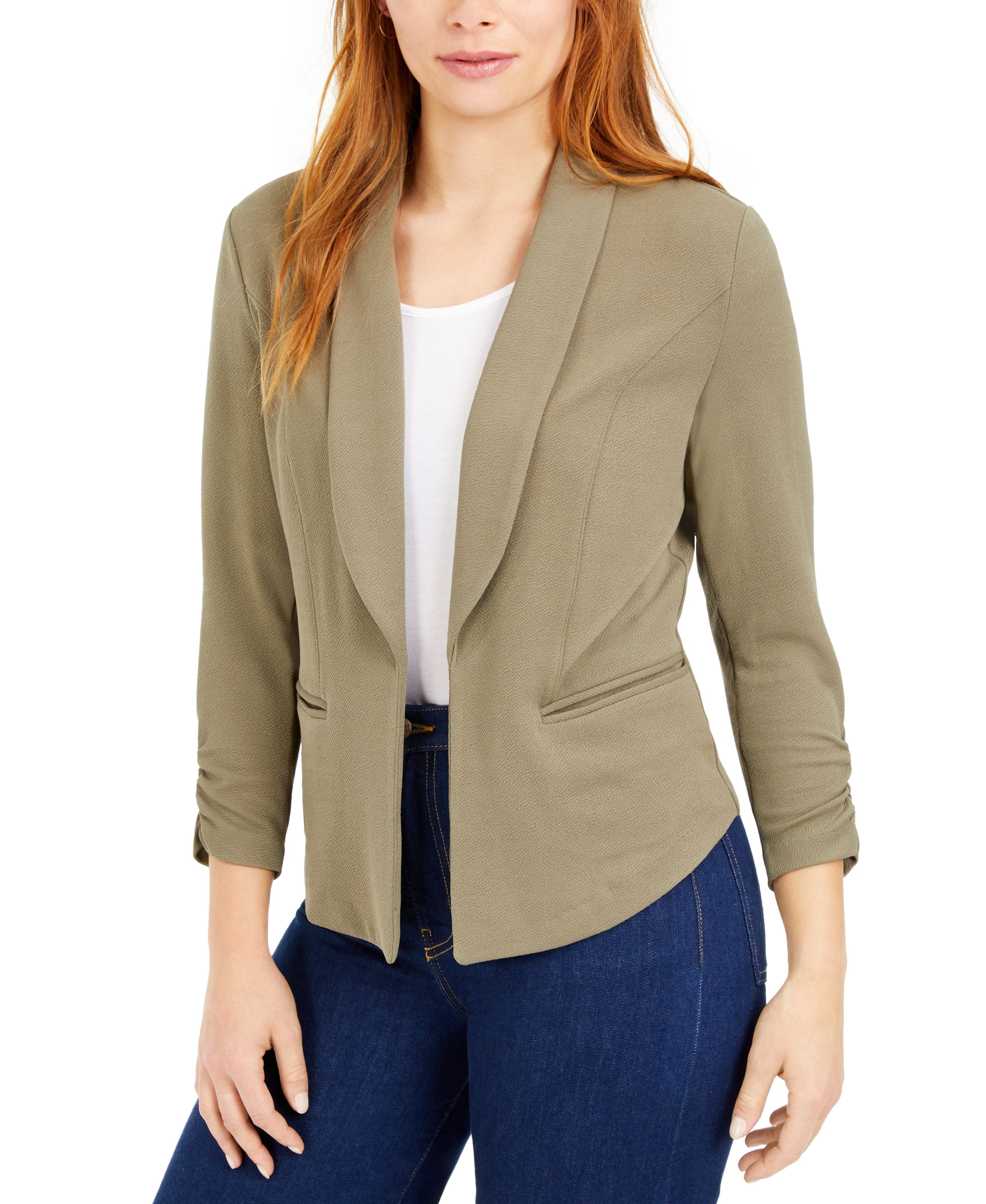 Petite Ruched-Sleeve Jacket