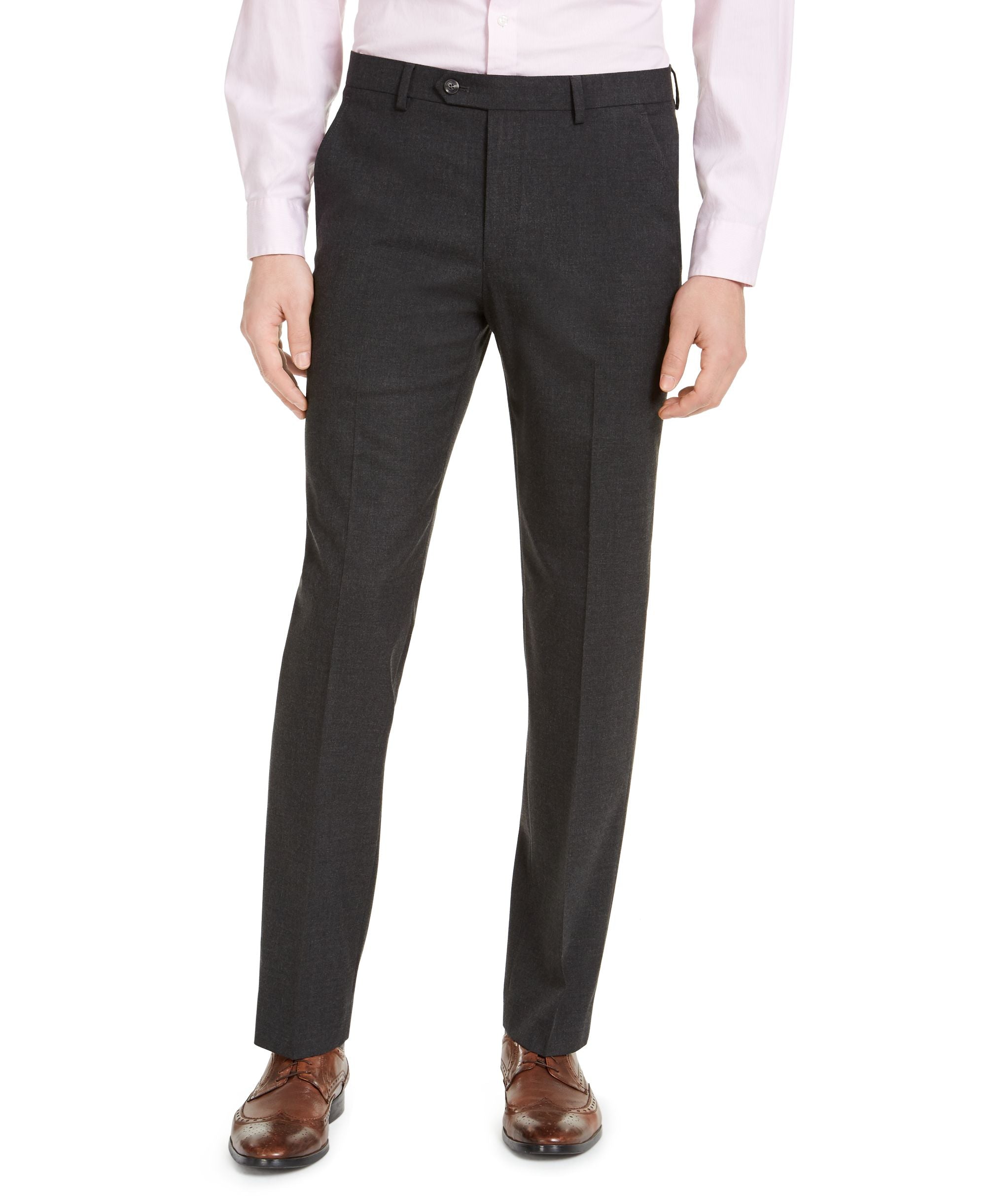 Men's Slim-Fit Stretch Solid Suit Pants