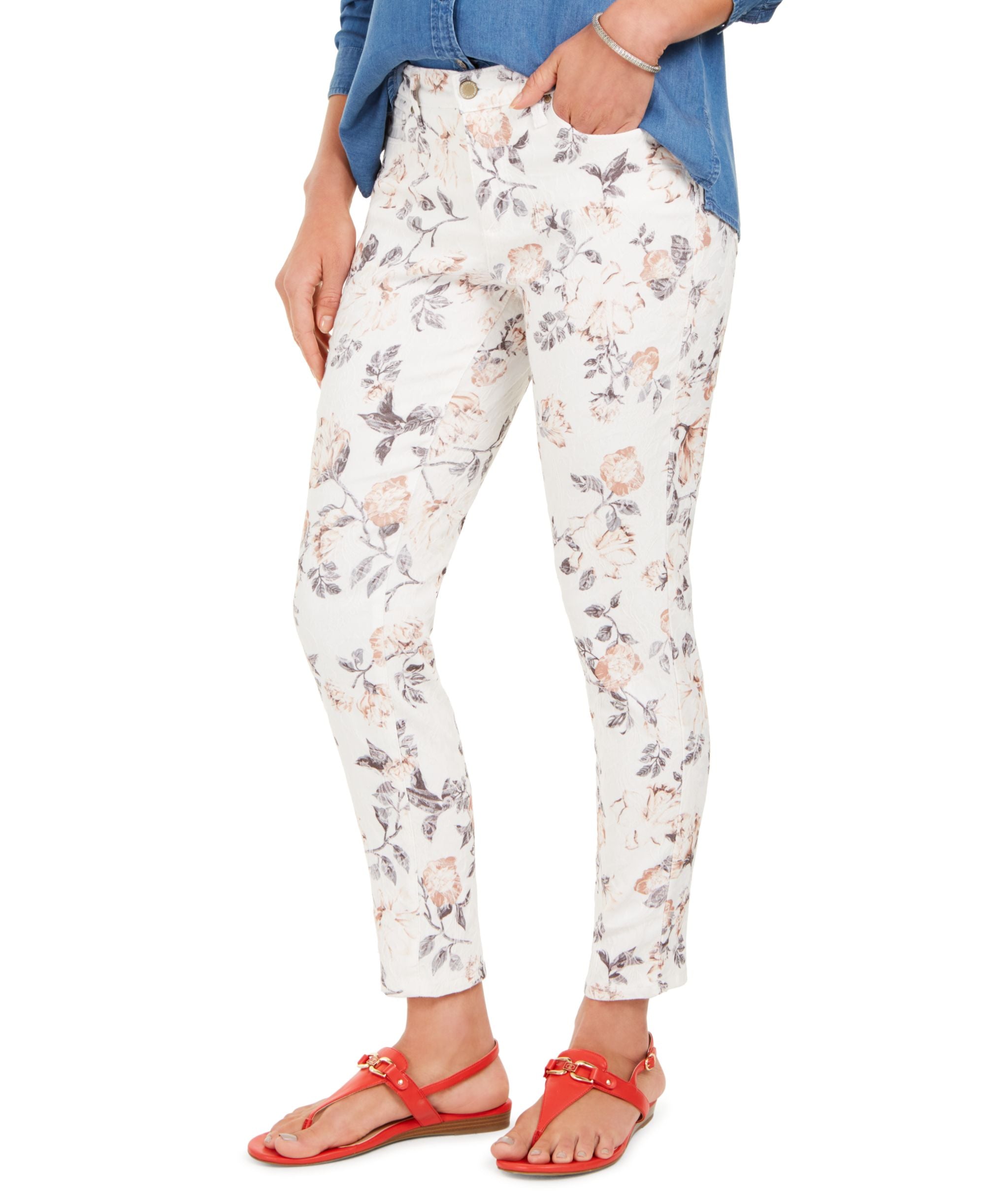 Printed Jacquard Bristol Skinny Ankle Jeans